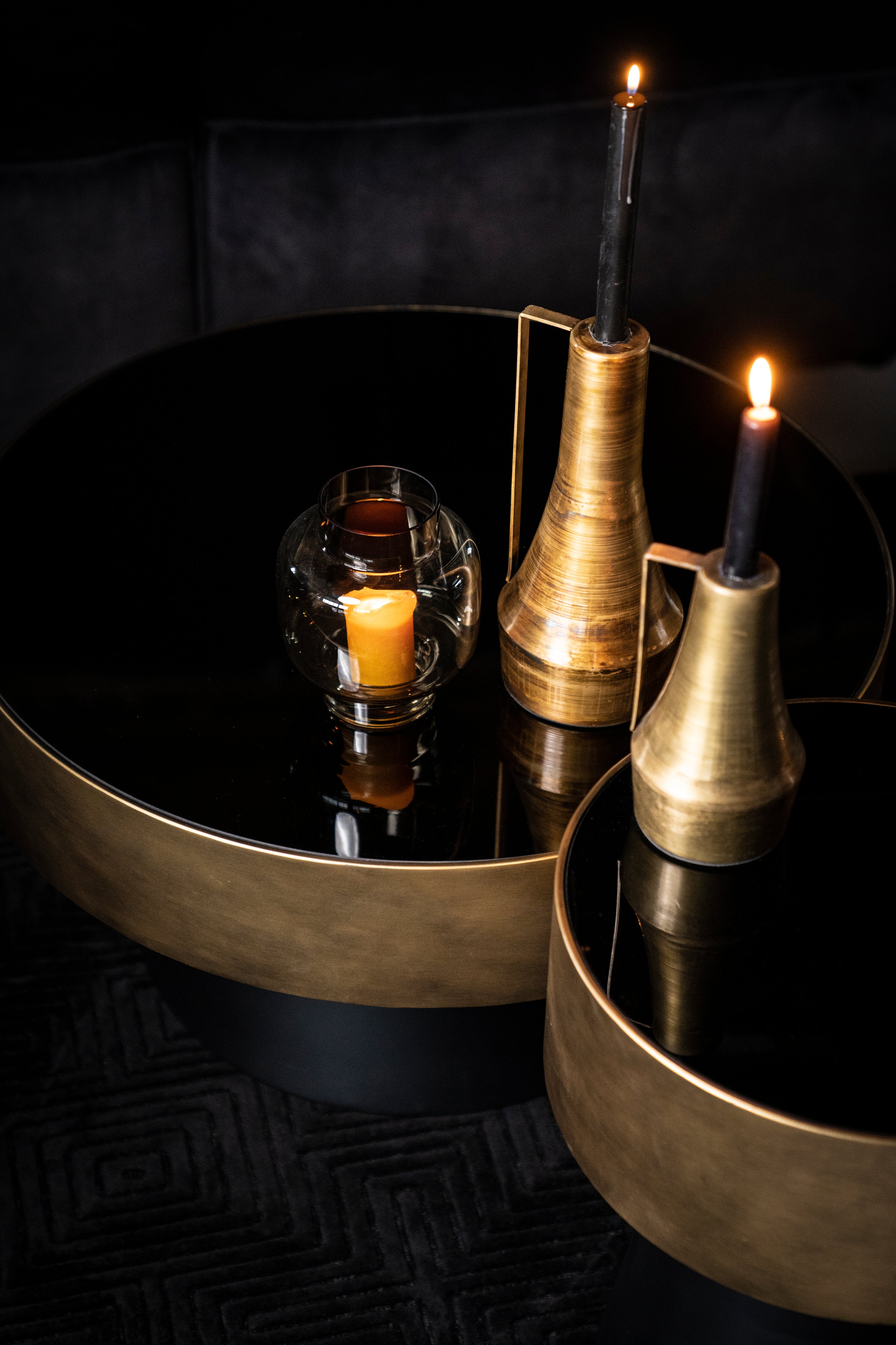 Beistelltisch BUNGA gold mit schwarzem Fuß