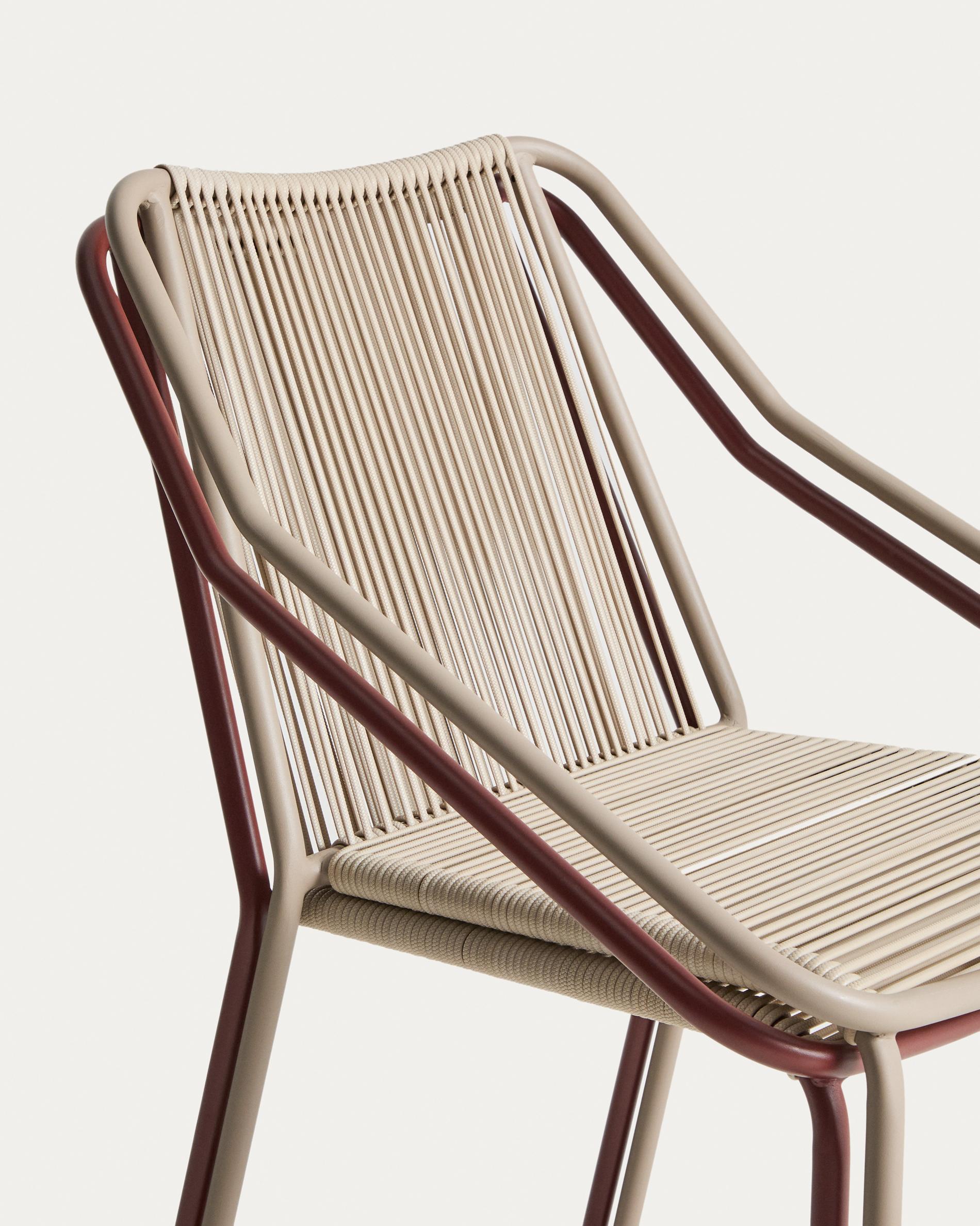 Tuinstoel ZIVIA ecru met taupe basis