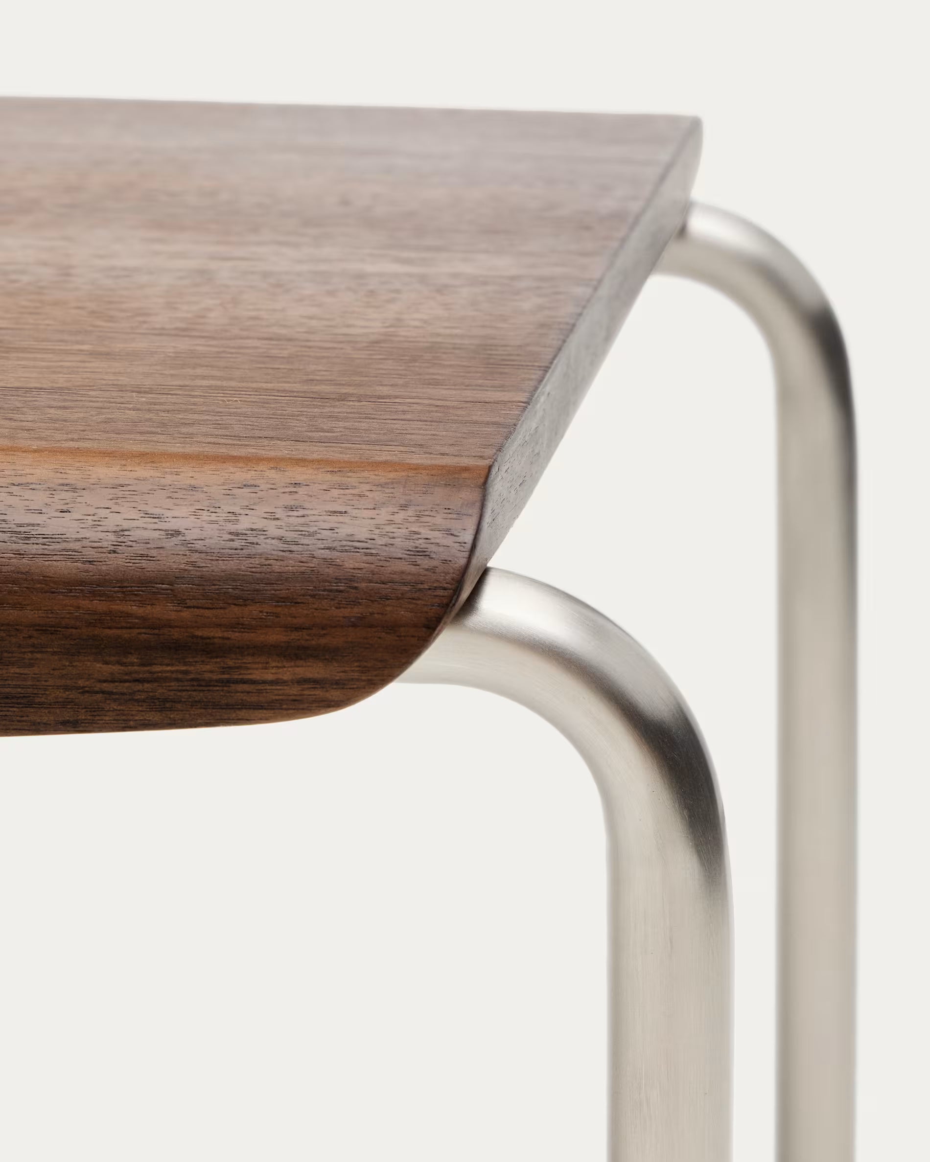 Bank TARSEL dunkelbraun Nussfurnier mit Stahlbasis