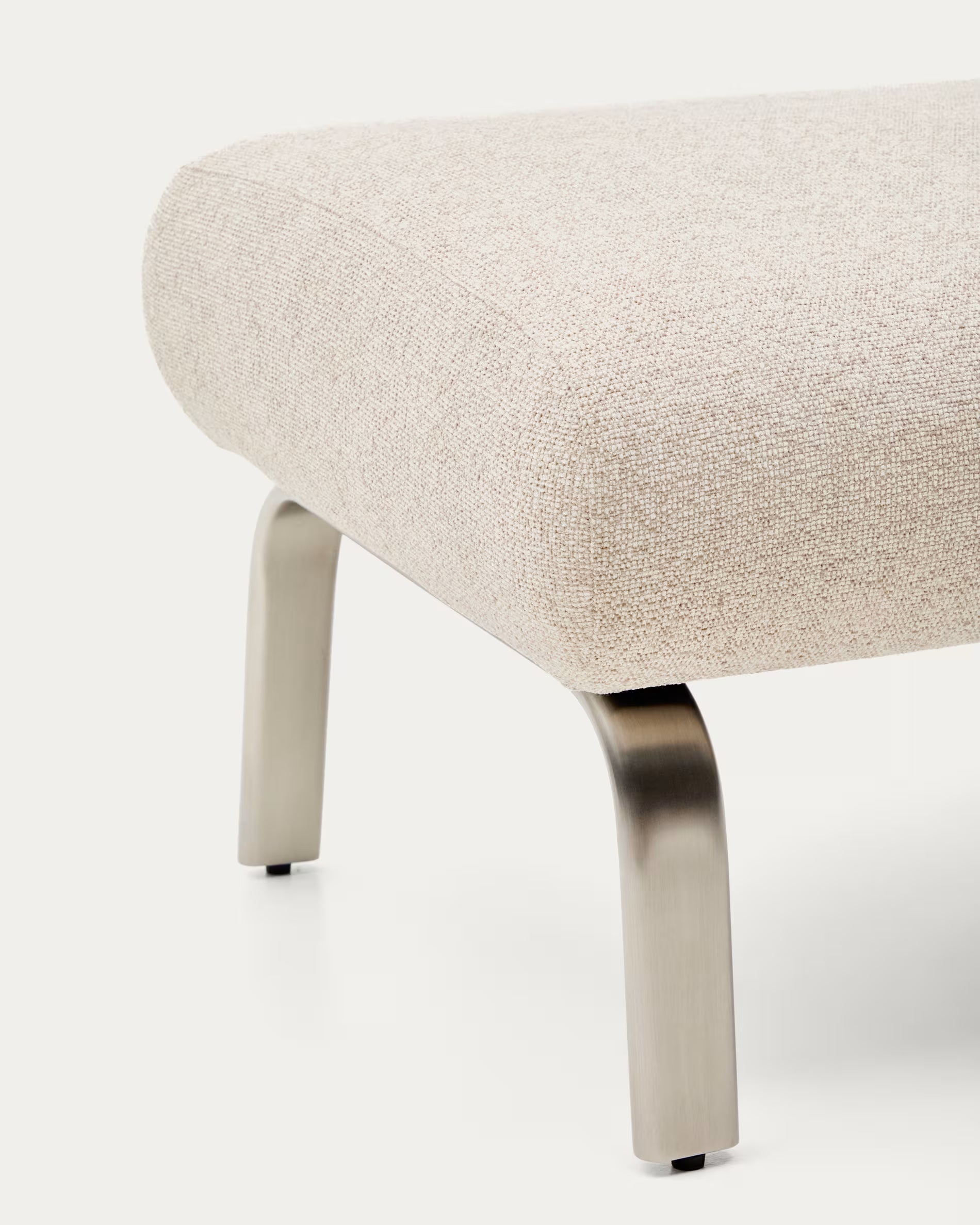 AMSEN beige footrest with a steel base