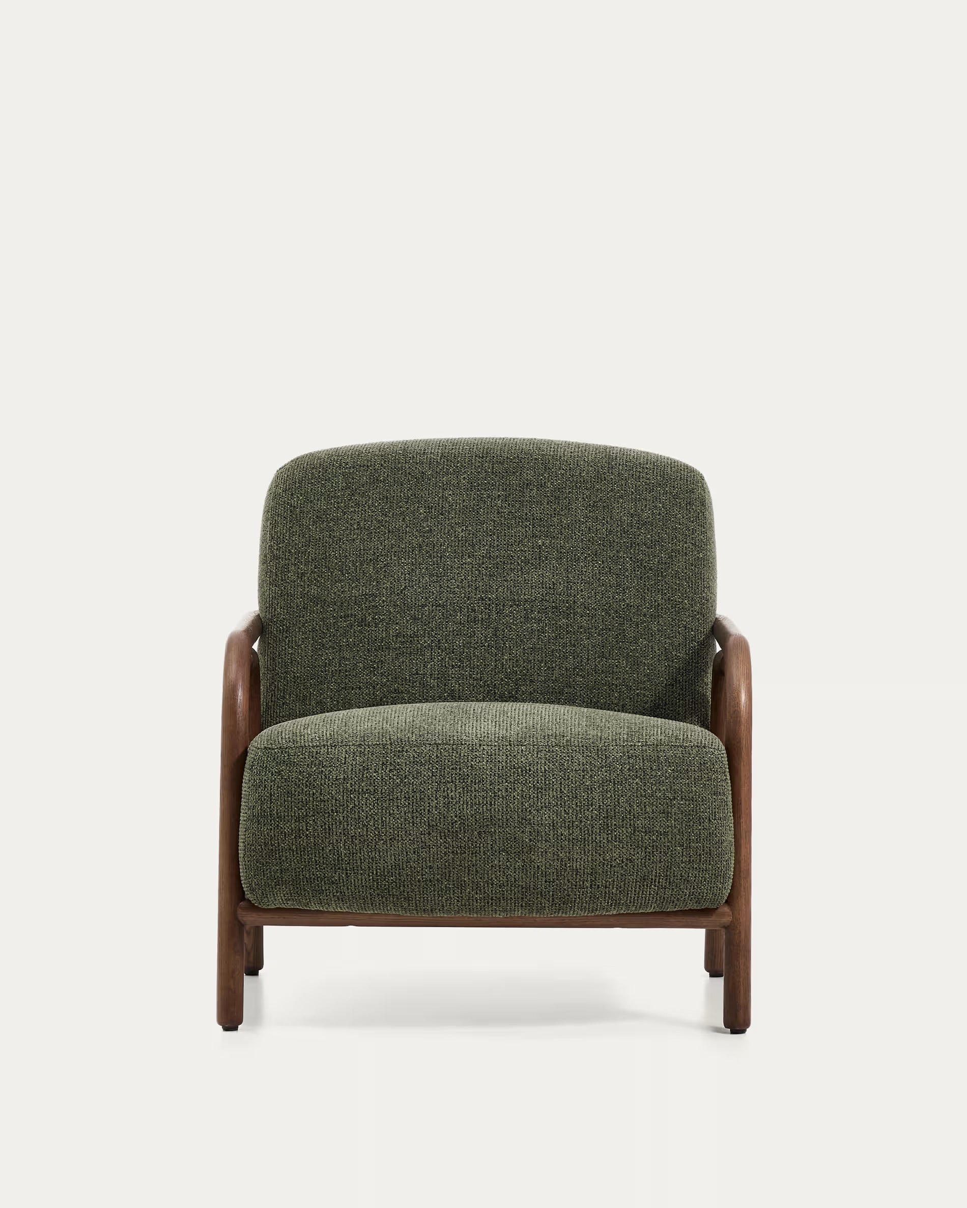 Fauteuil SYLO groen met een donkere essen basis