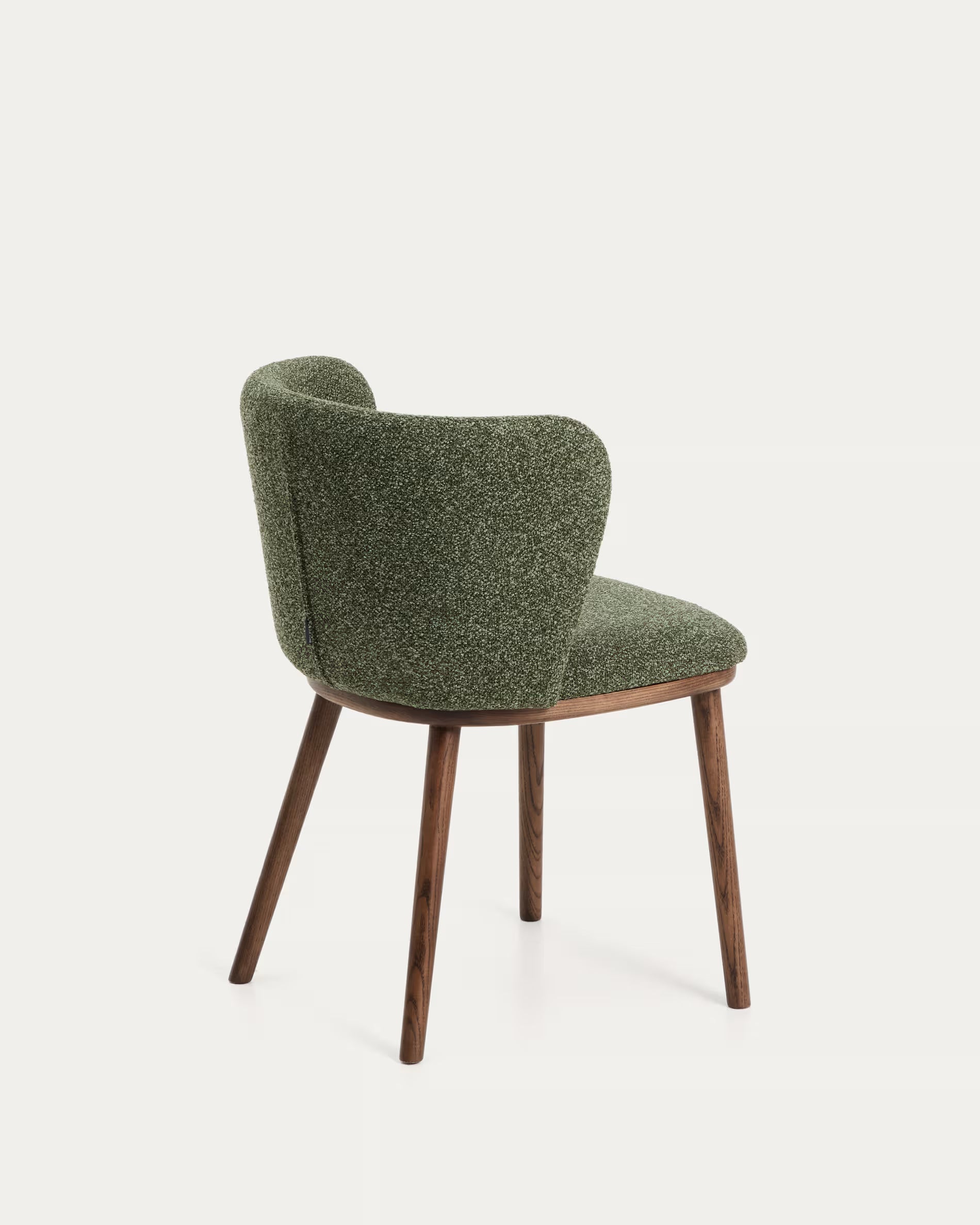 Ciselia Chair in Dark Green Chenille with Dark Ash Base