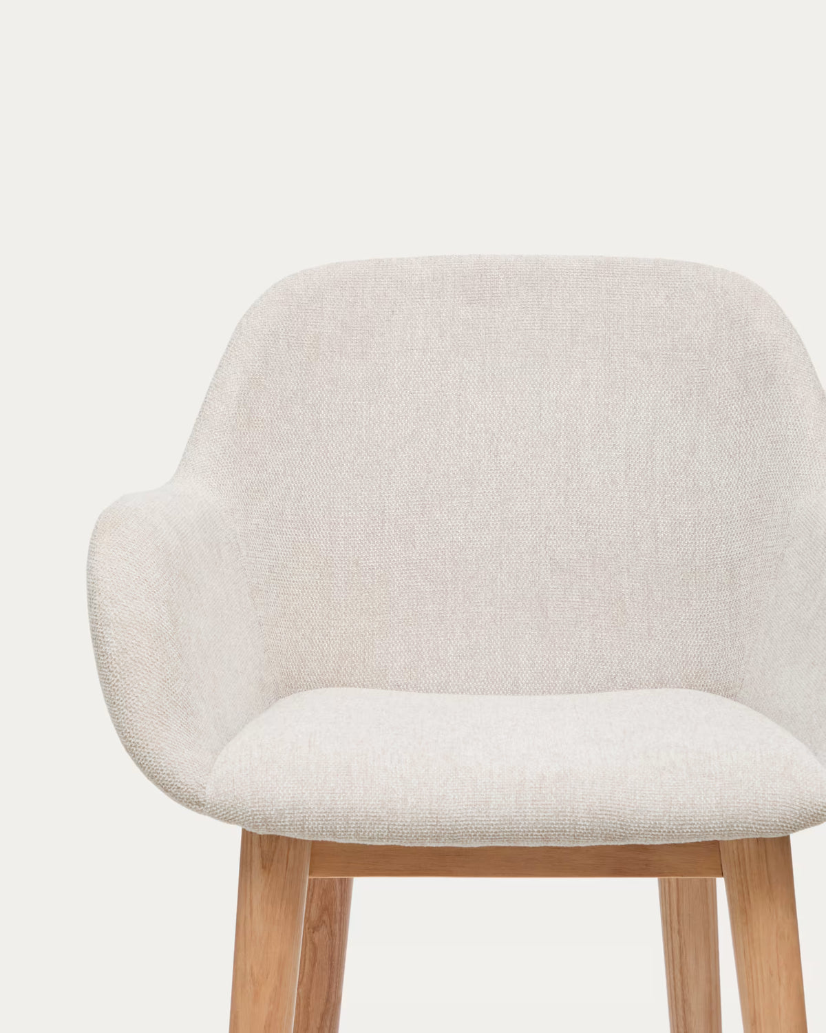 Barkruk KONNA beige met essen voetstuk