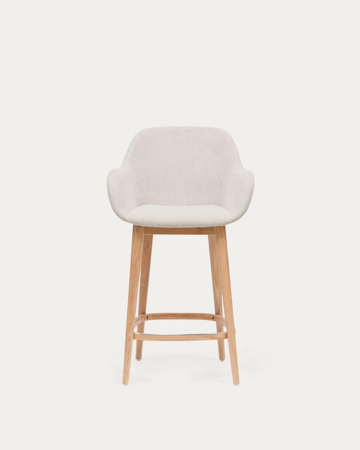 Barkruk KONNA beige met essen voetstuk