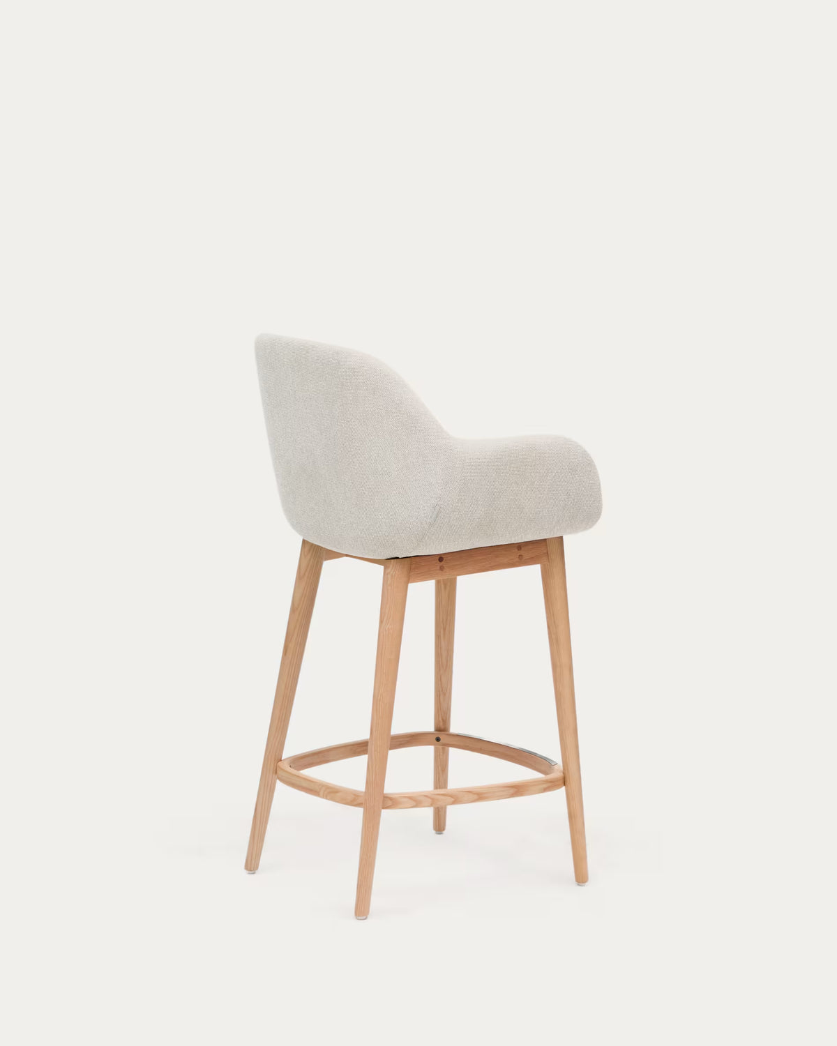 Barkruk KONNA beige met essen voetstuk
