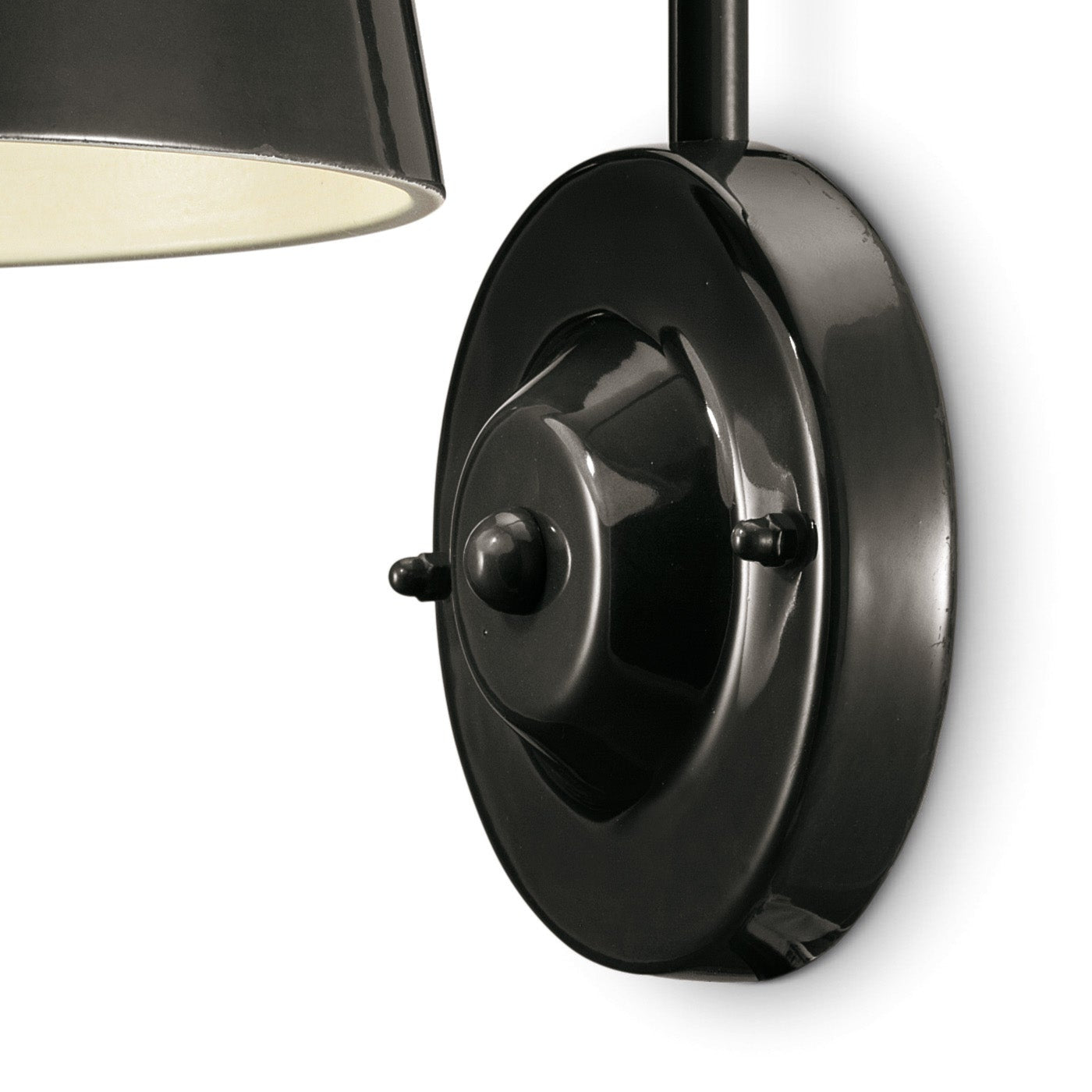 Wandlamp keramisch jaren '50 zwart