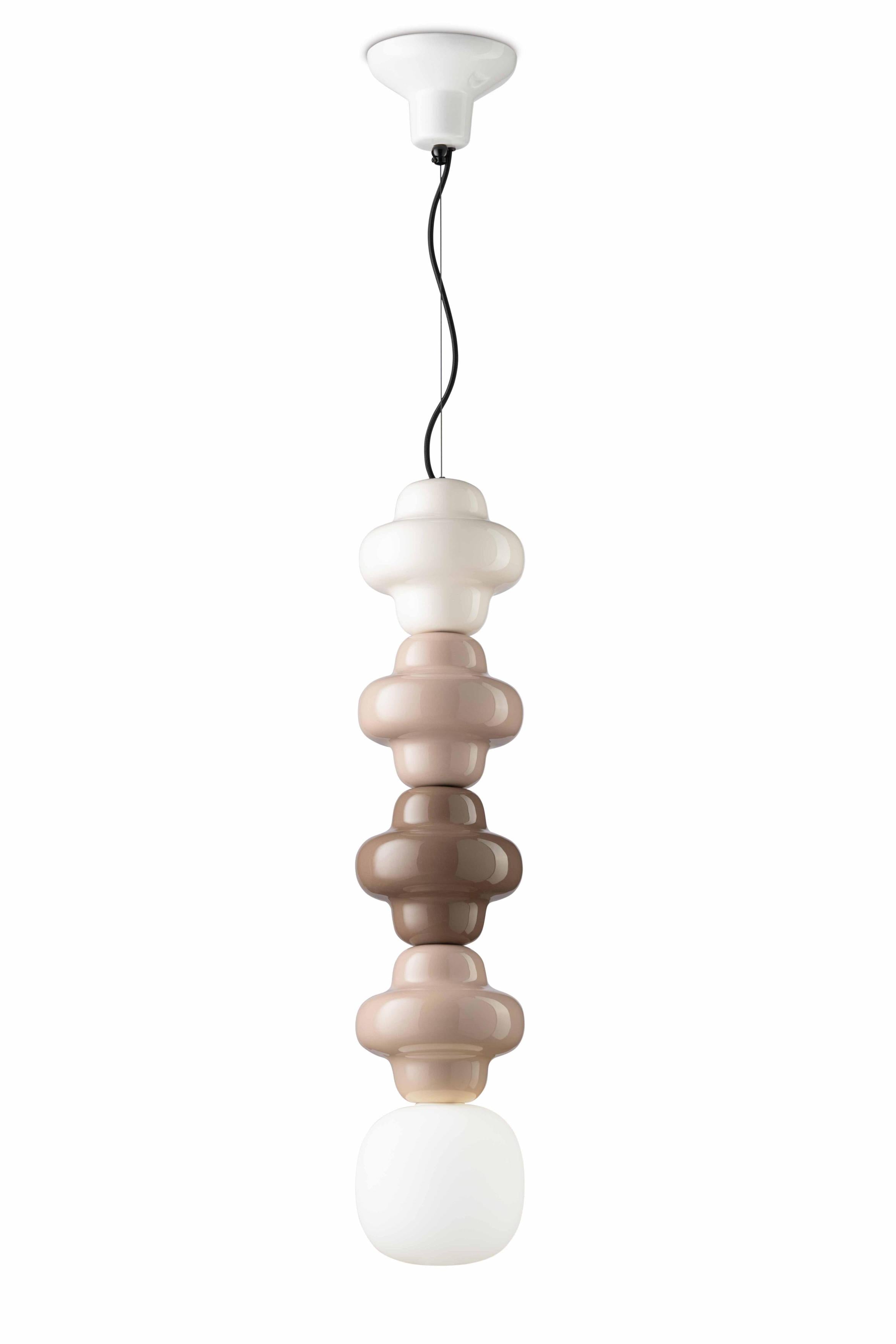 Hanglamp van keramiek COPACABANA MIX beige met mokka en crème