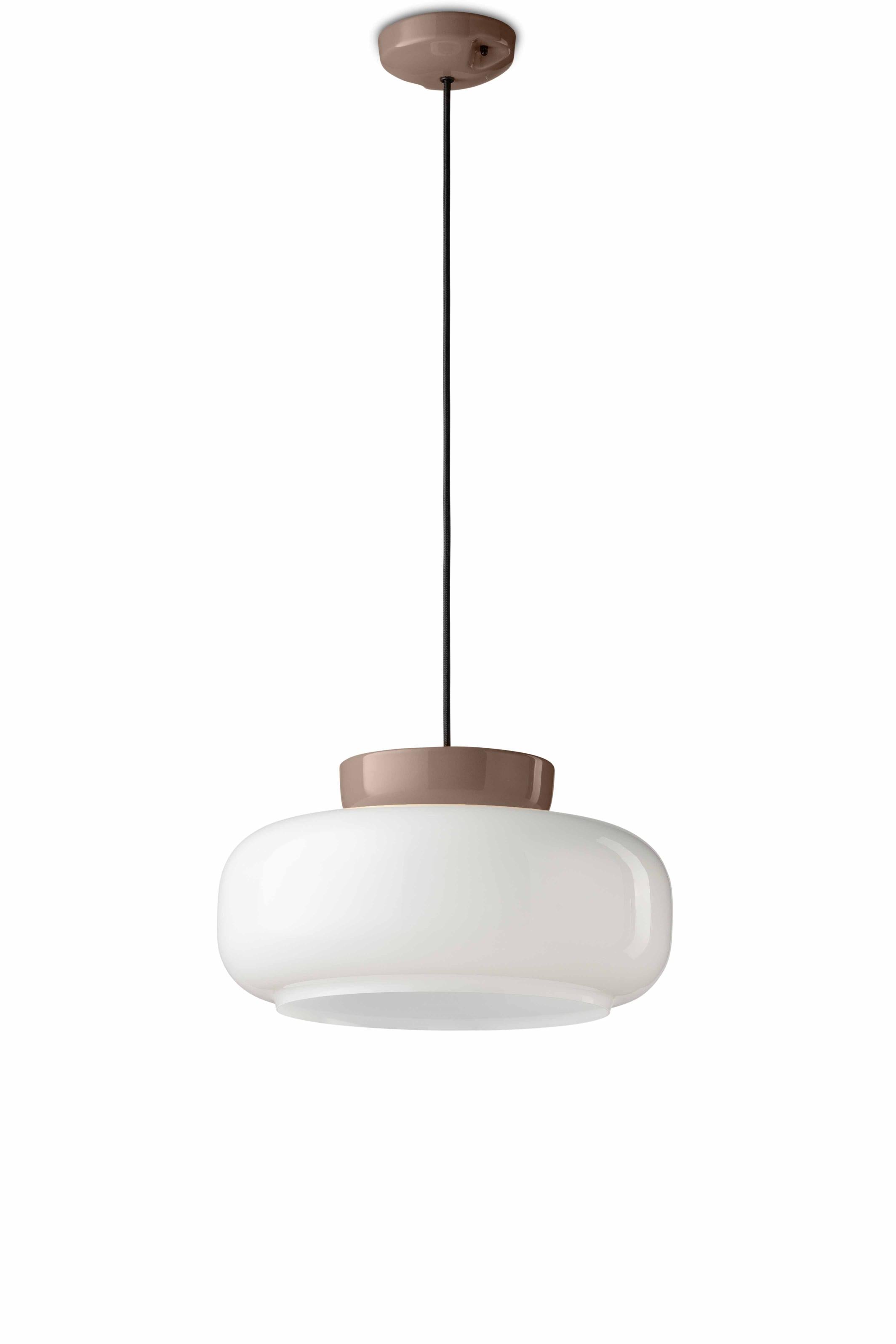 MARACANÀ milk ceramic pendant lamp in mocha