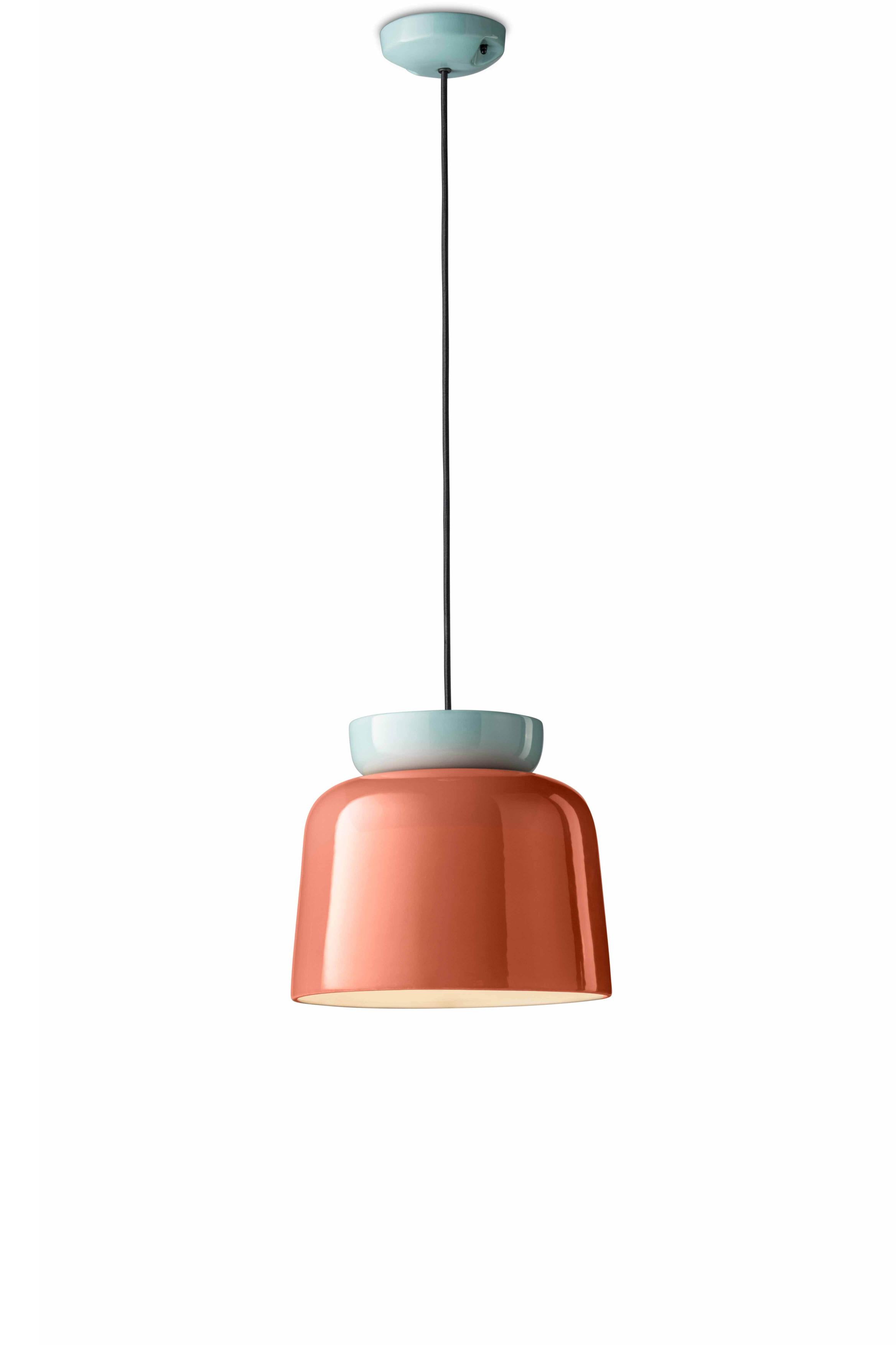CORCOVADO ceramic pendant lamp in orange with blue