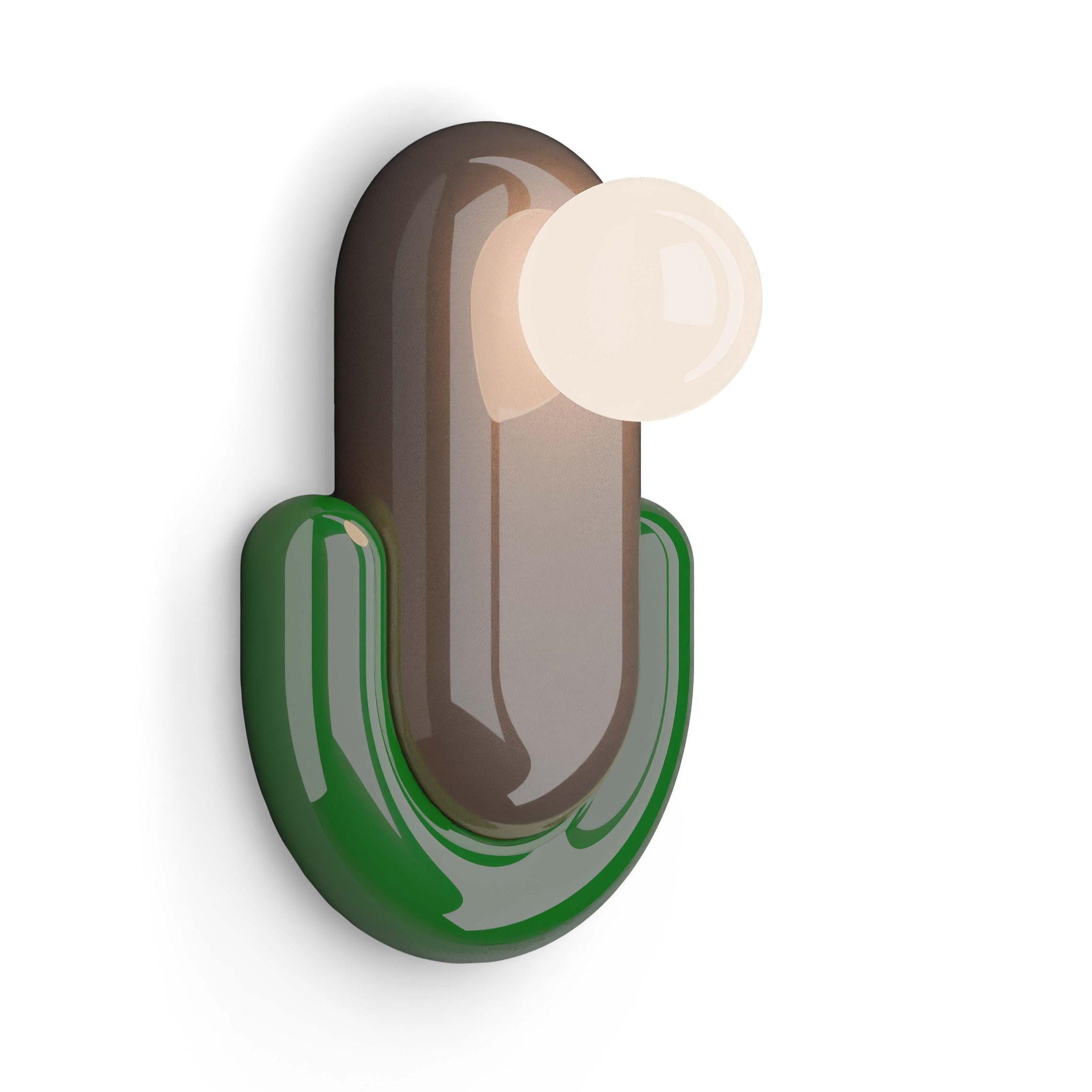 Kinkiet van keramiek ECLAIR mokka met groen