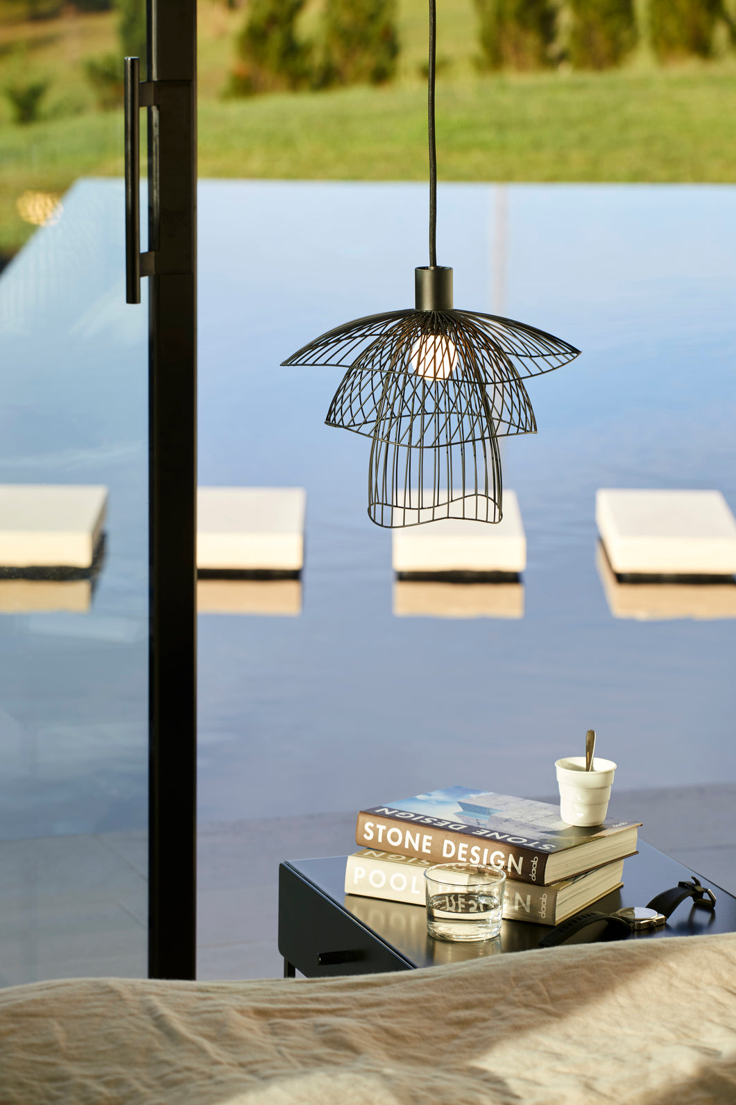 Black papillon hanging lamp