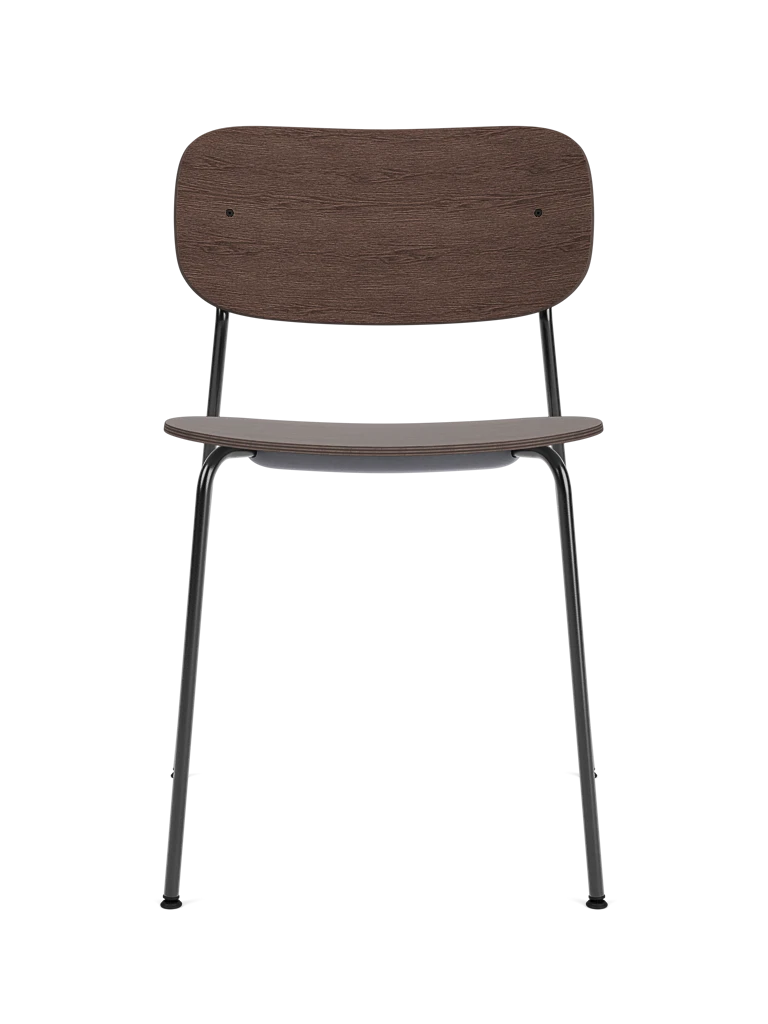 Stuhl CO dunkles Eichenfurnier mit schwarzem Gestell