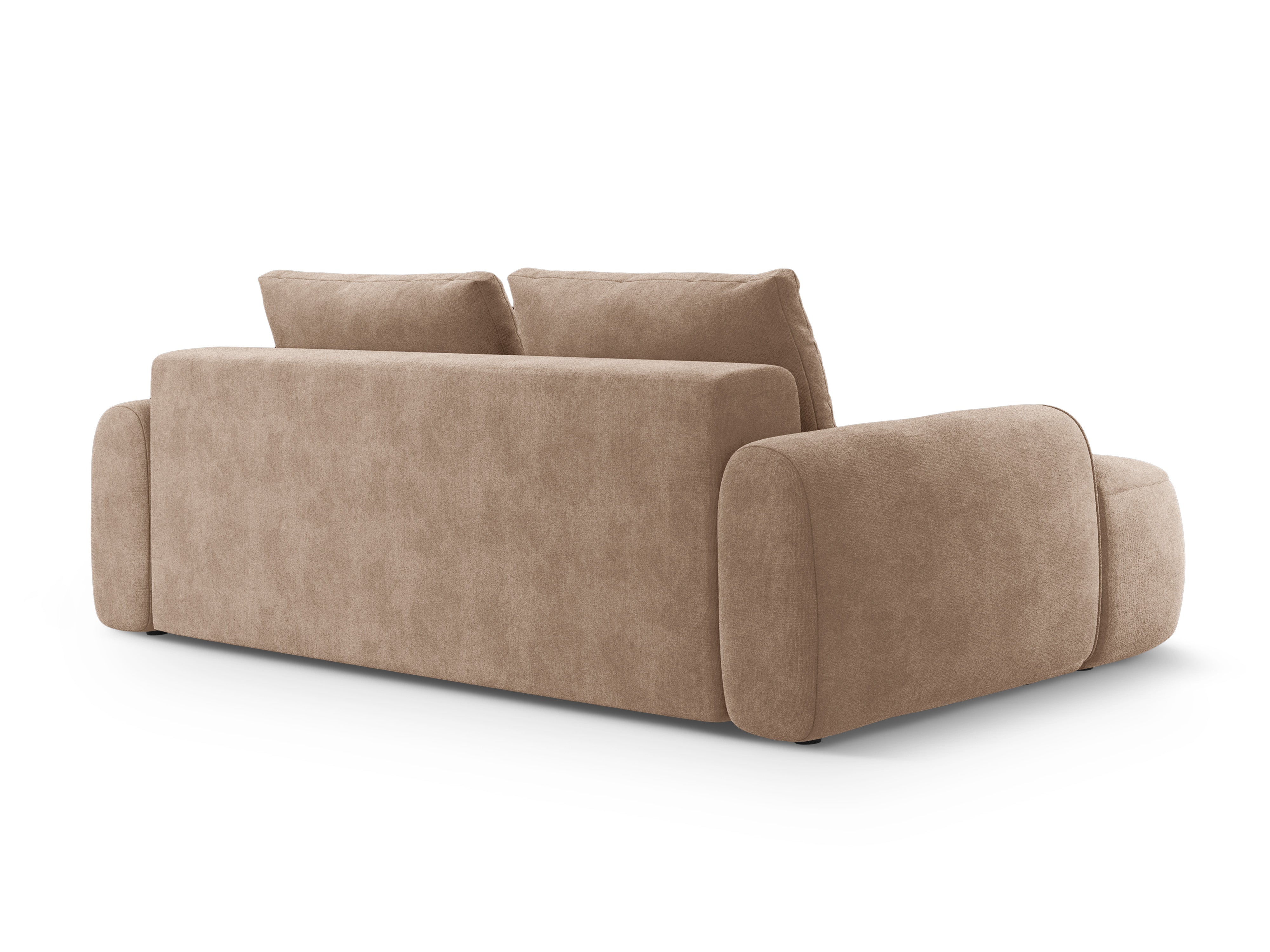 Sofa aus Samt mit Schlaf-Funktion für 4 Personen LINZ dunkelbeige