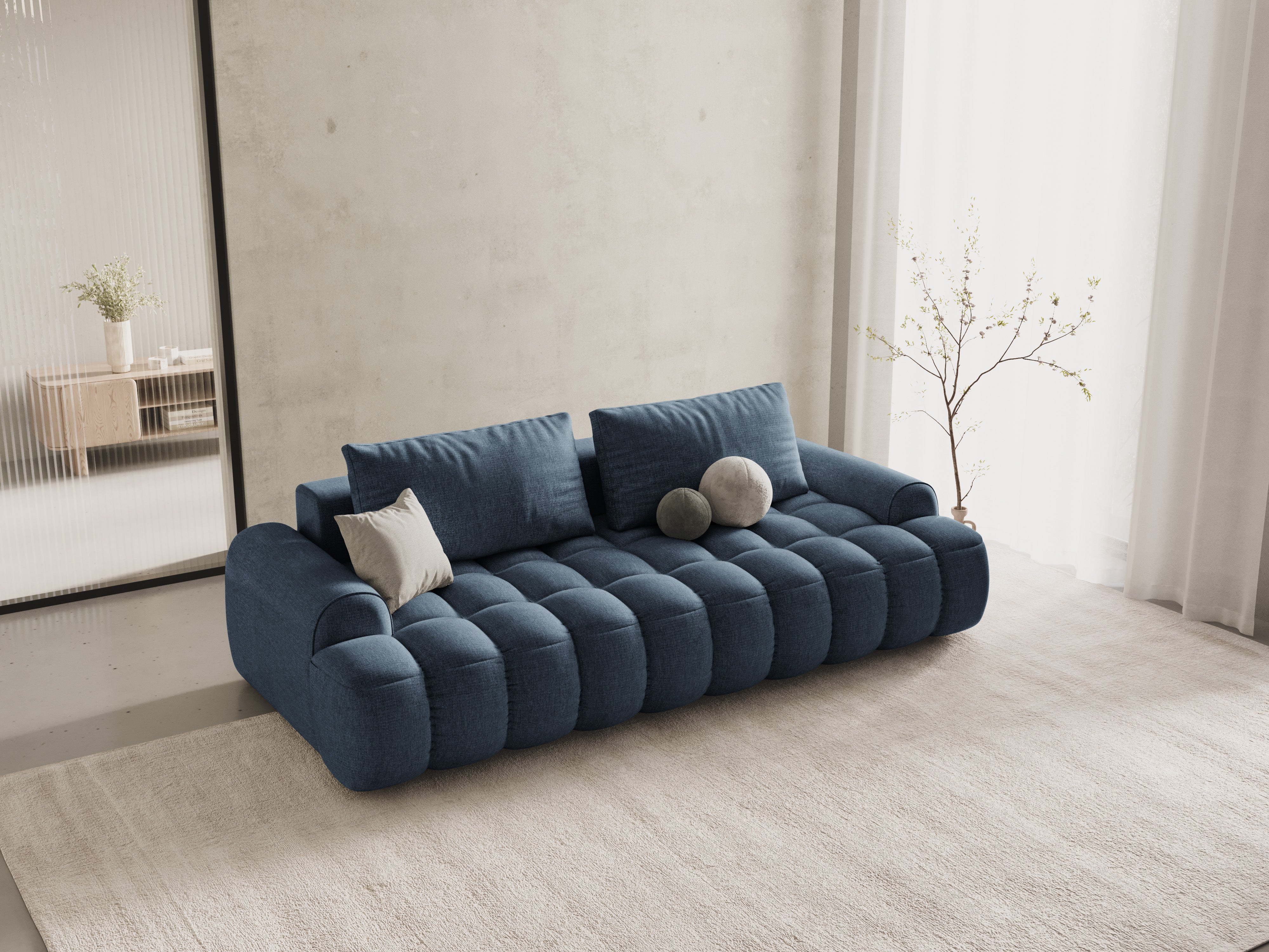 Sofa mit Schlaffunktion für 4 Personen LINZ blau