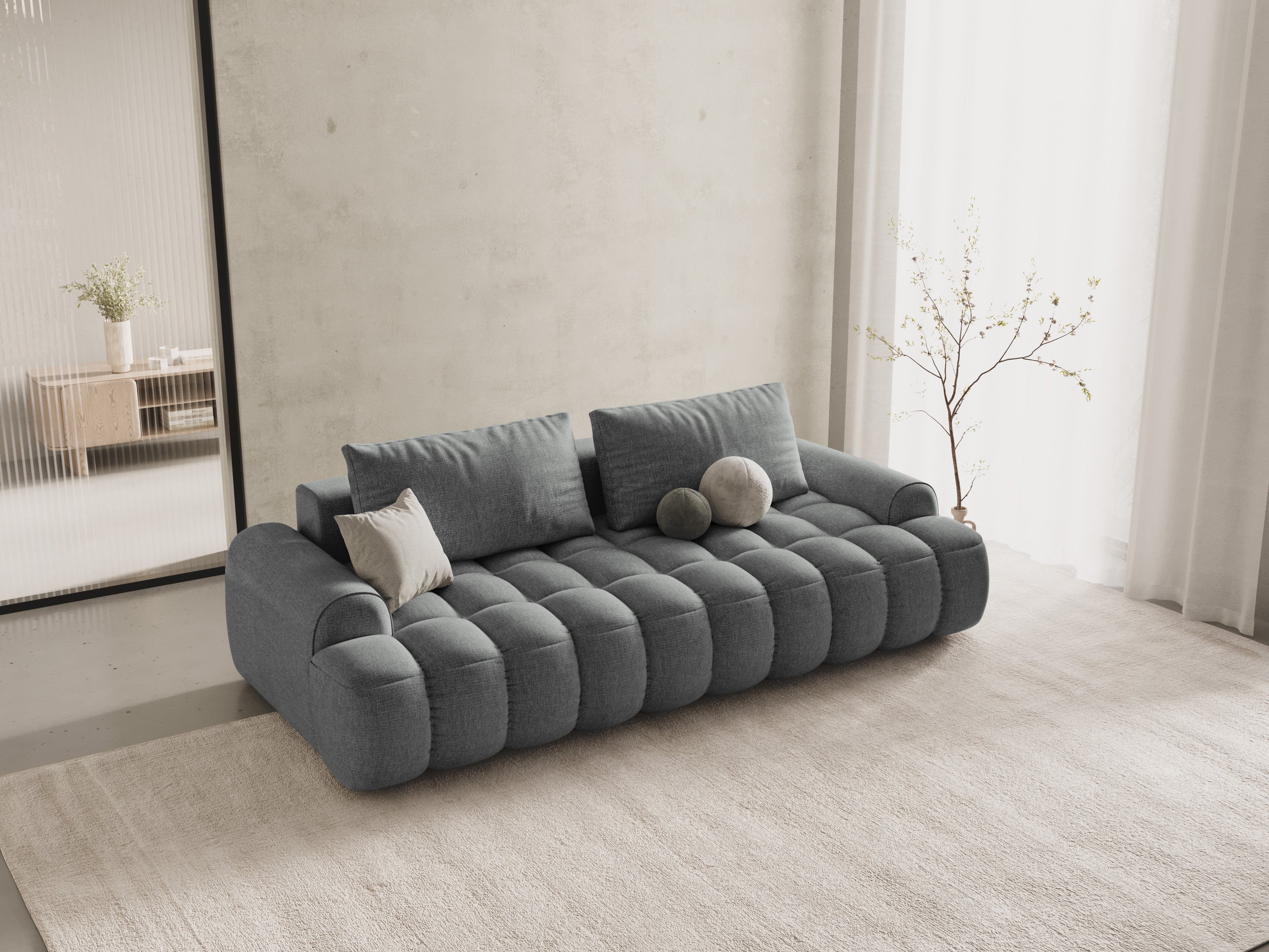 Sofa with sleeping function for 4 people LINZ gray