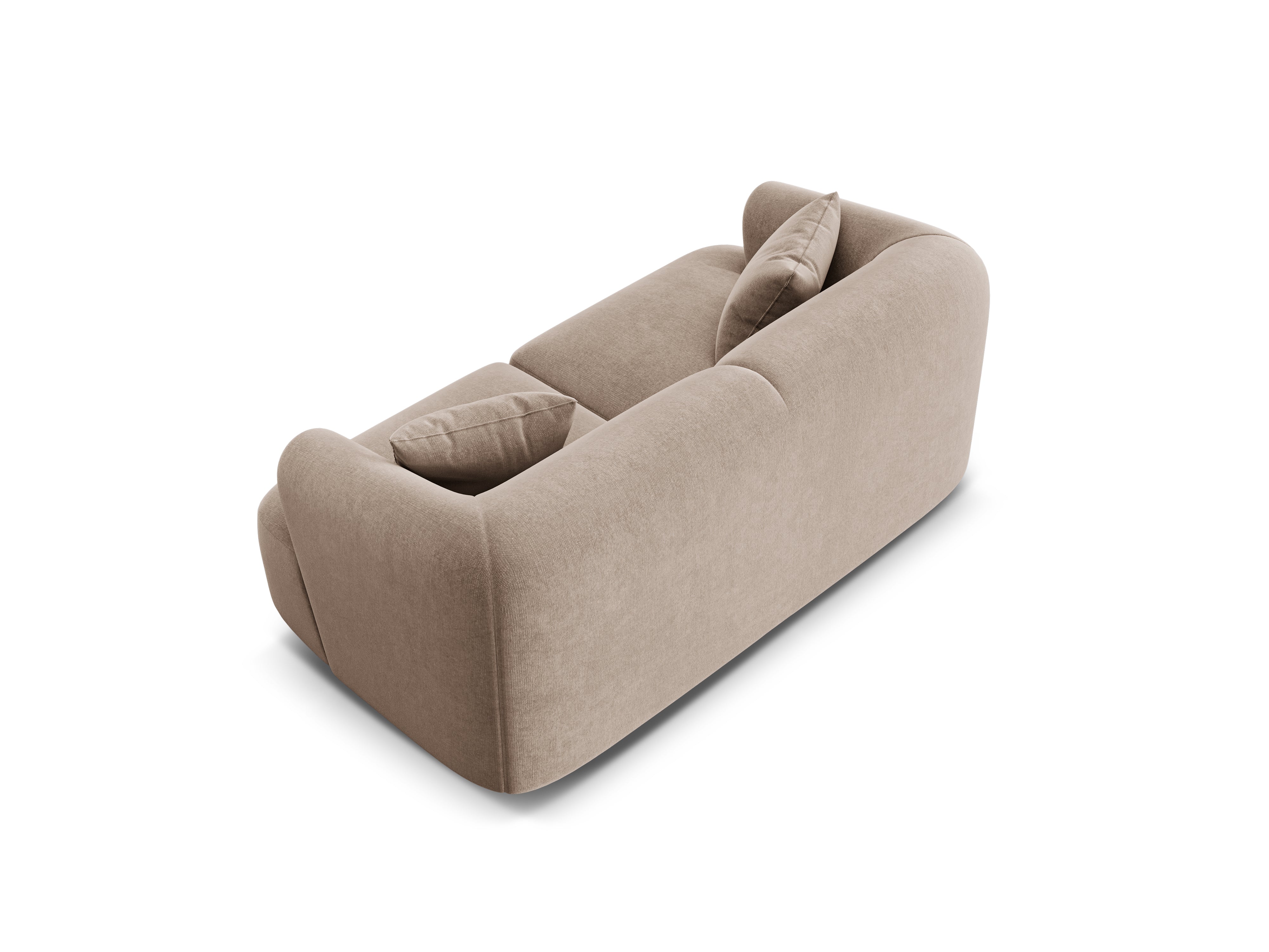 Velvet 2-Seater Sofa CAMPI Dark Beige