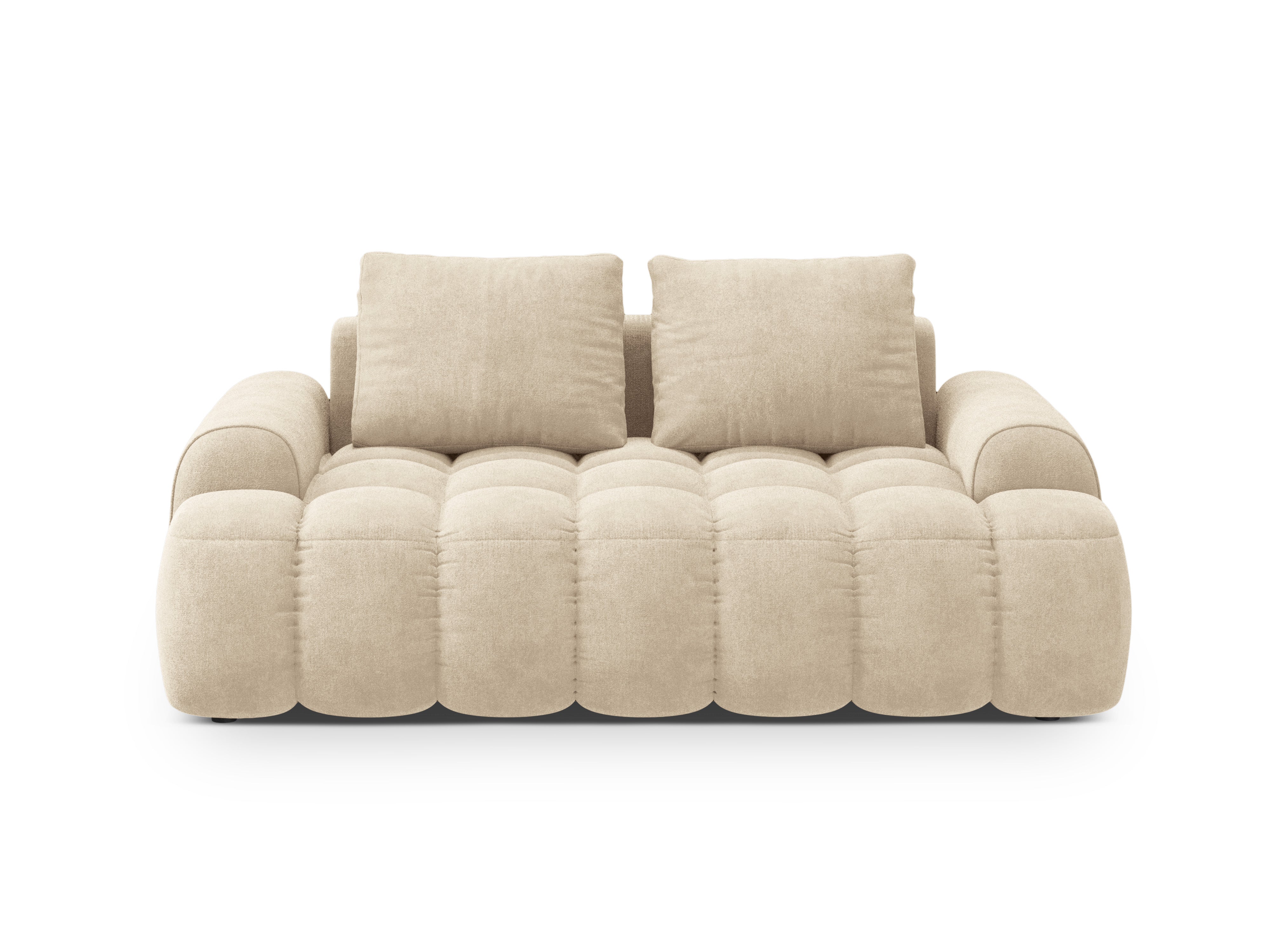 Velvet 2-Seater Sofa LINZ Light Beige