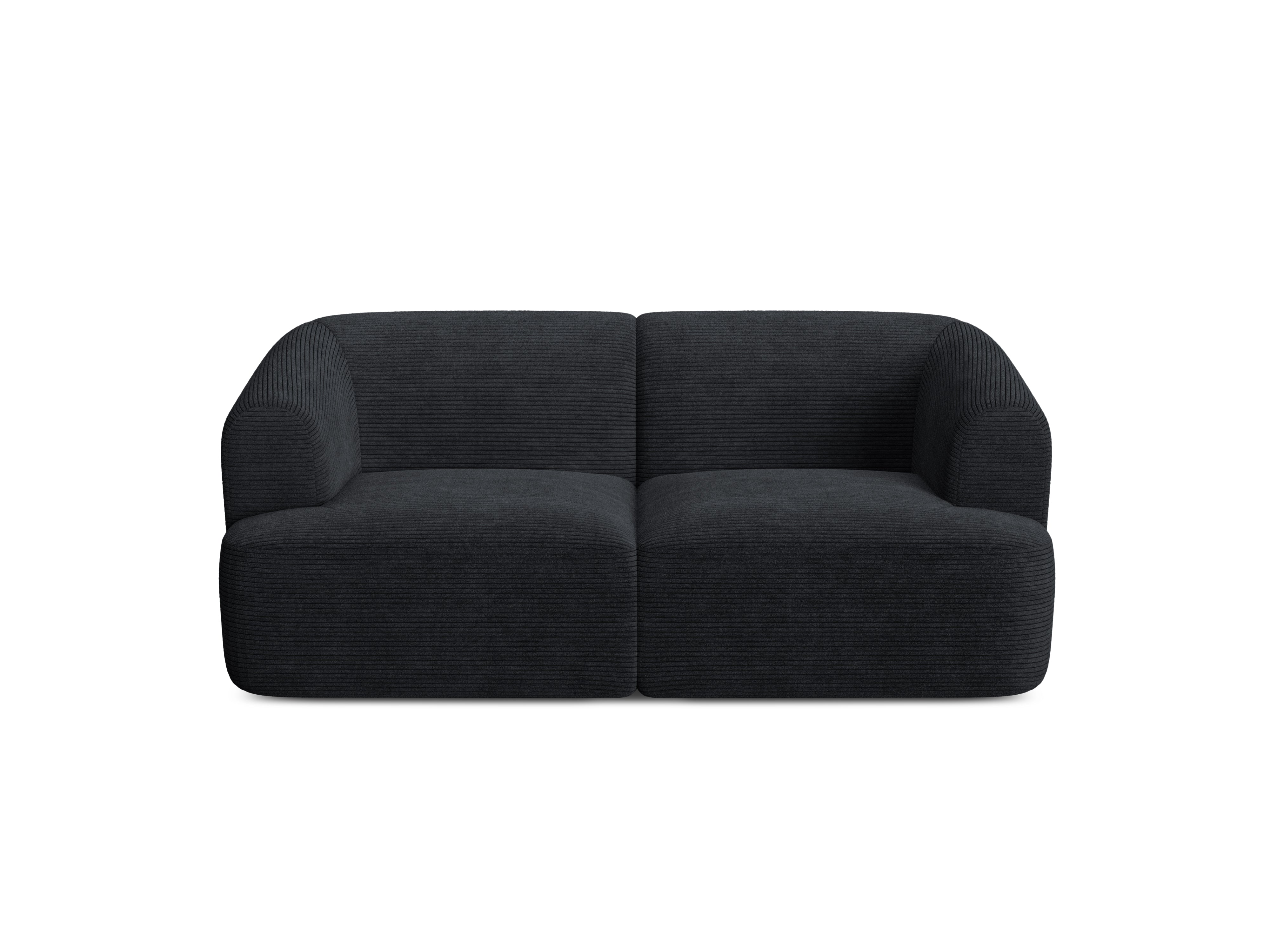 2-seater Sofa CAMPI black corduroy