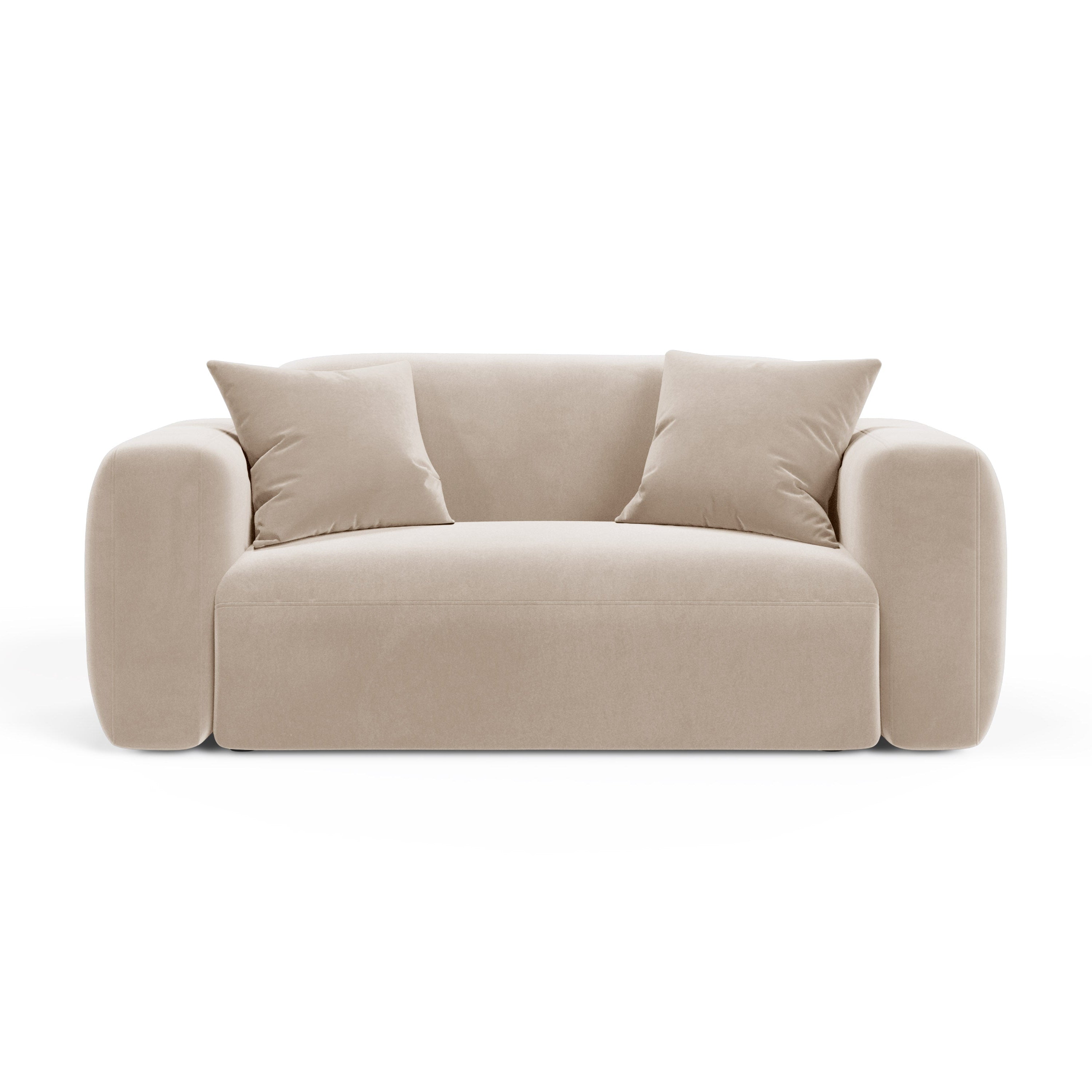 Sofa van fluweel voor 2 personen STRINO beige