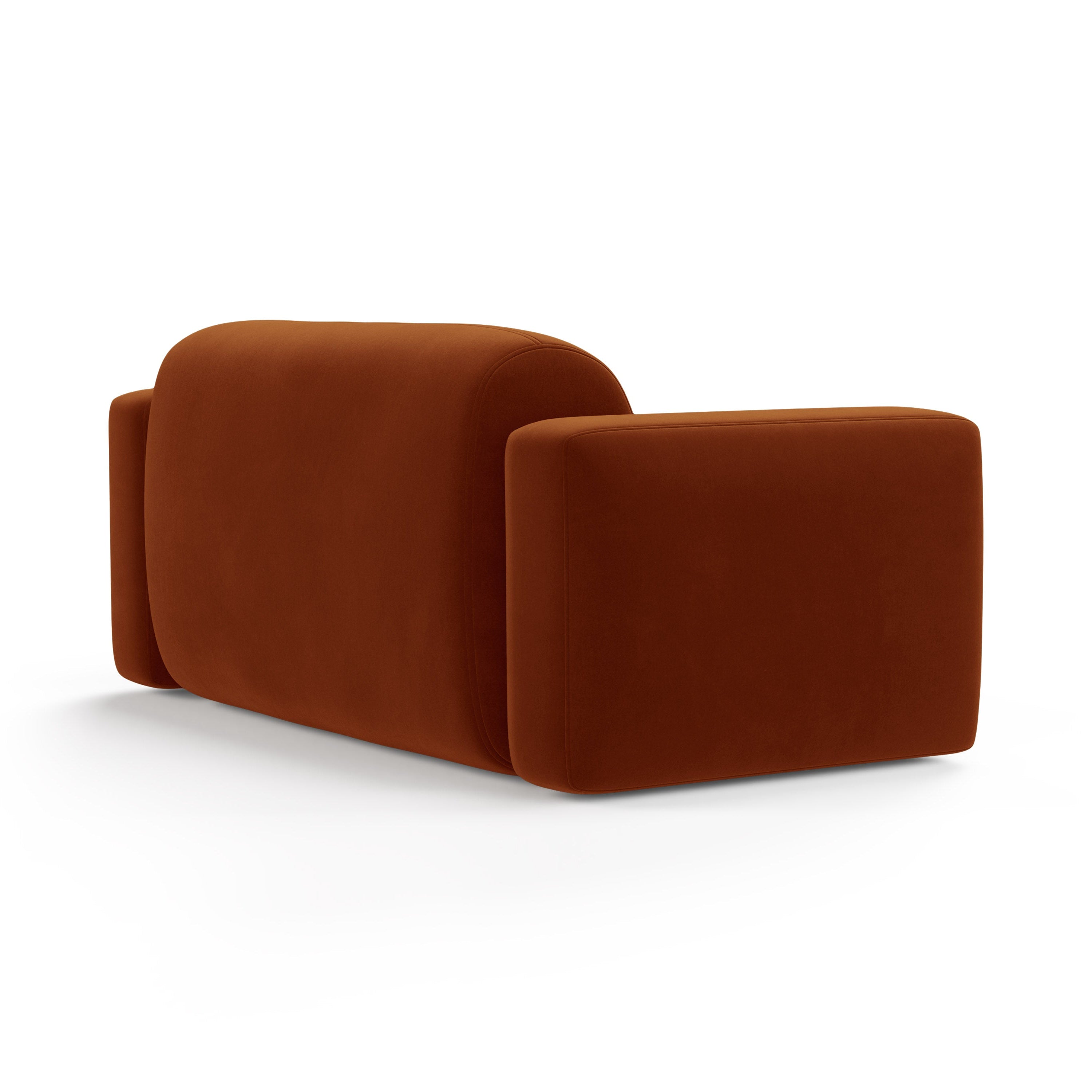 Tweedelig fluwelen bank STRINO terracotta