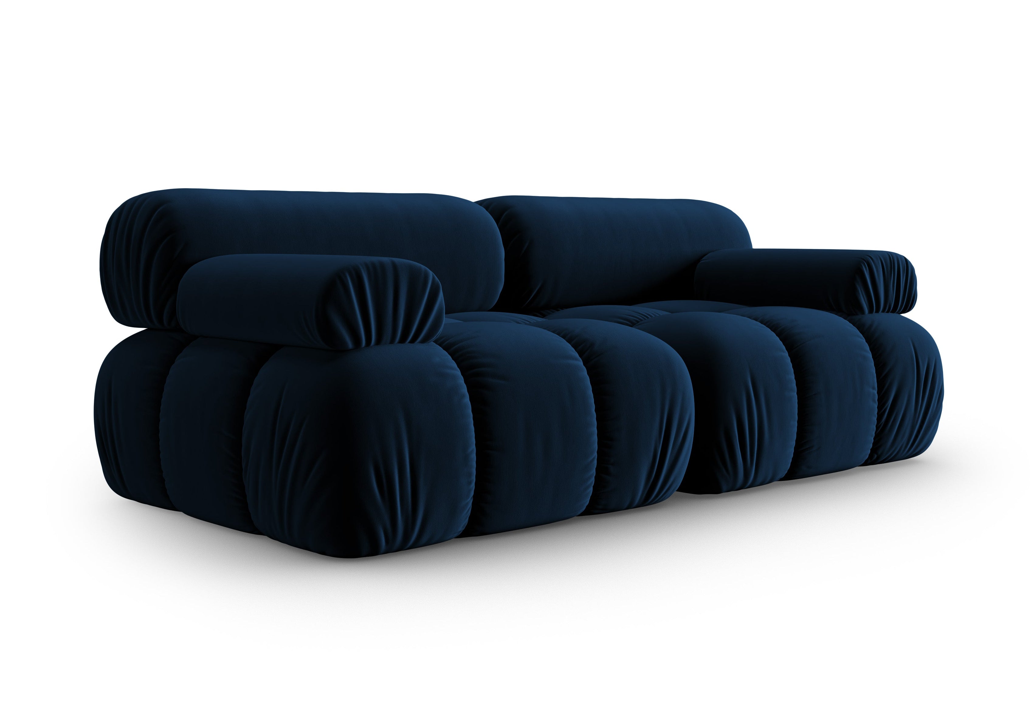 Sofa van fluweel 2-persoons CORTINA koninklijk blauw