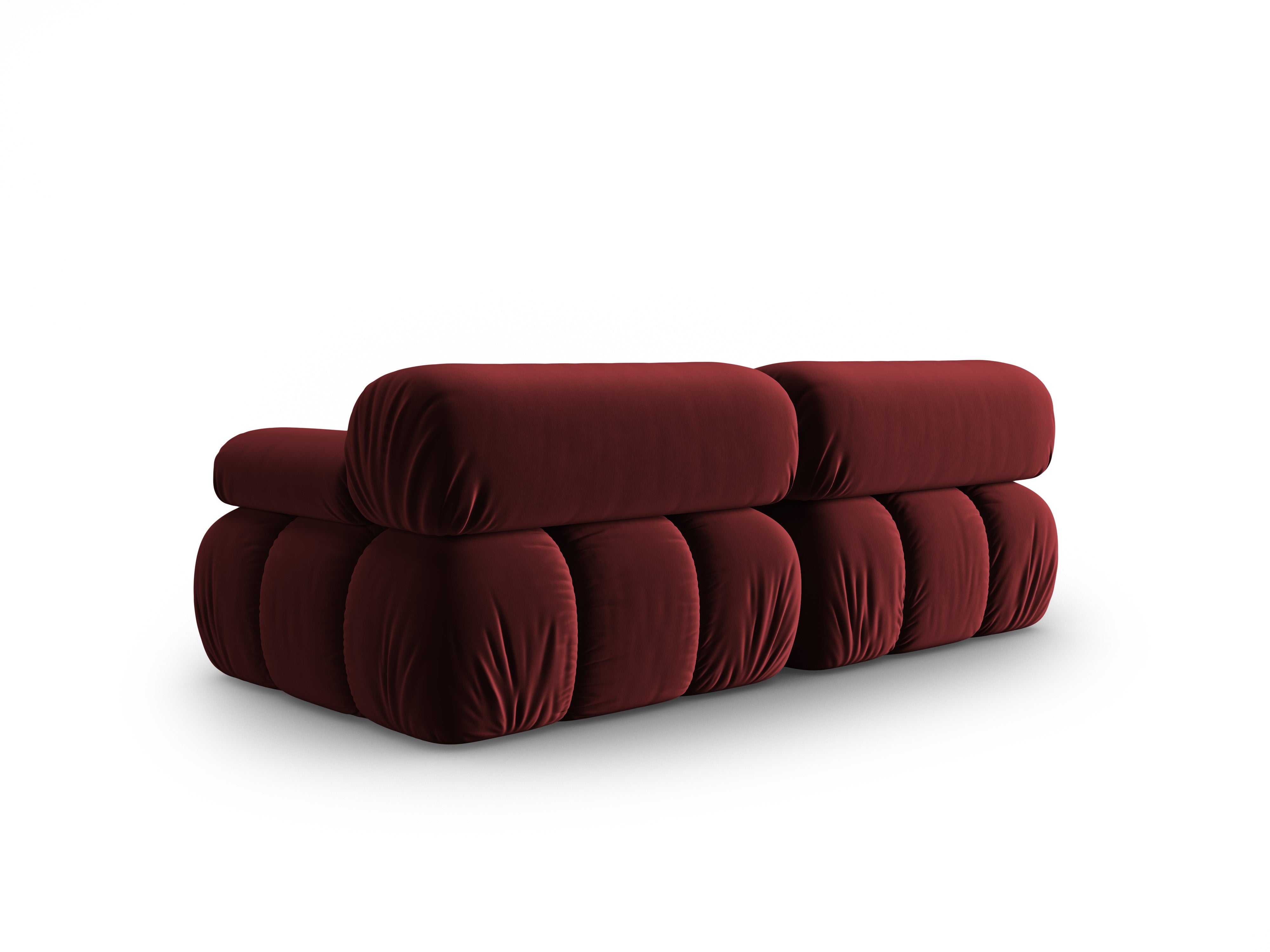 Kanapa aksamitna 2-osobowa CORTINA winny czerwony – Cosmopolitan Design