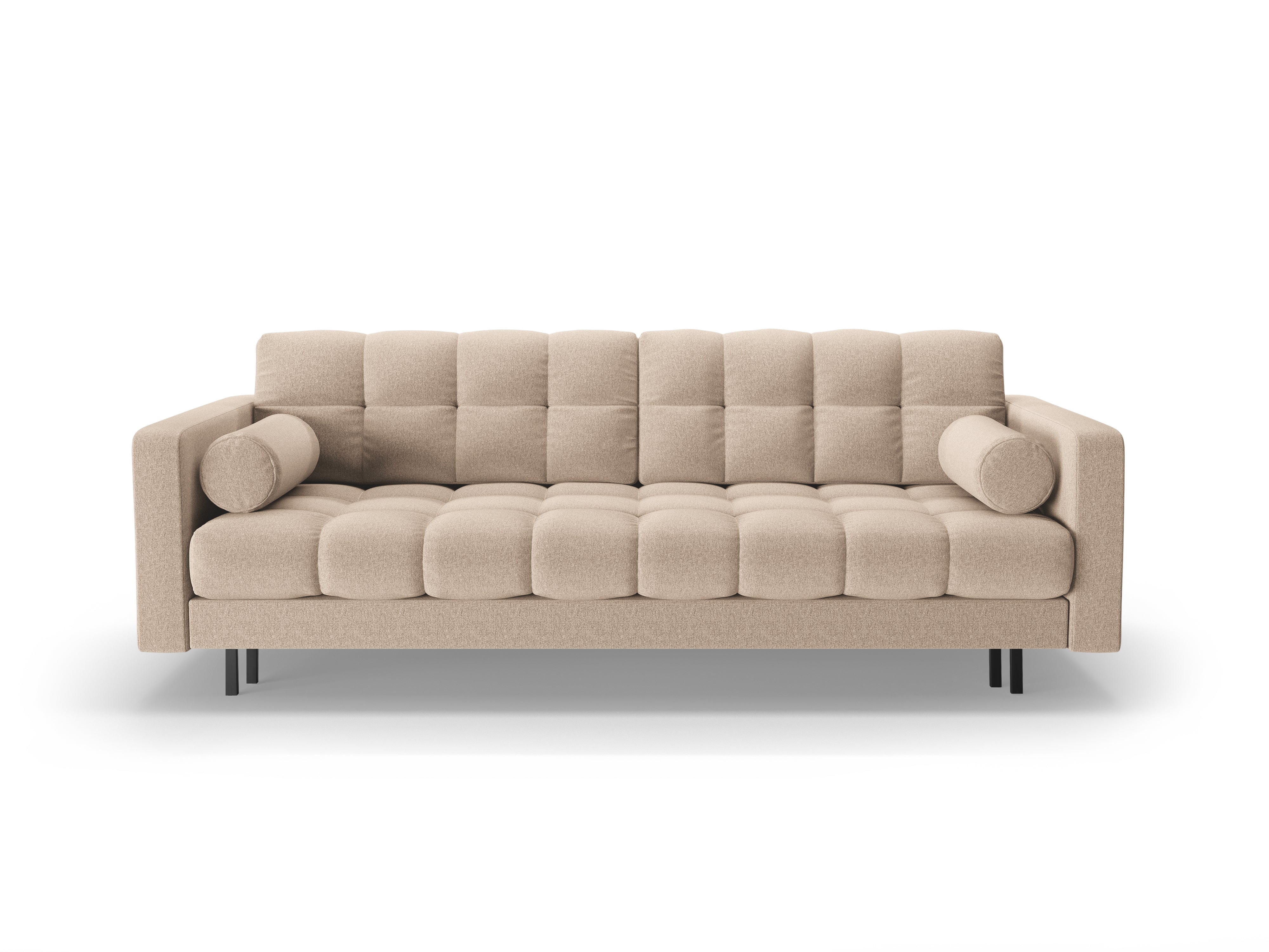 3-seater sofa with sleeping function BALI beige with black base