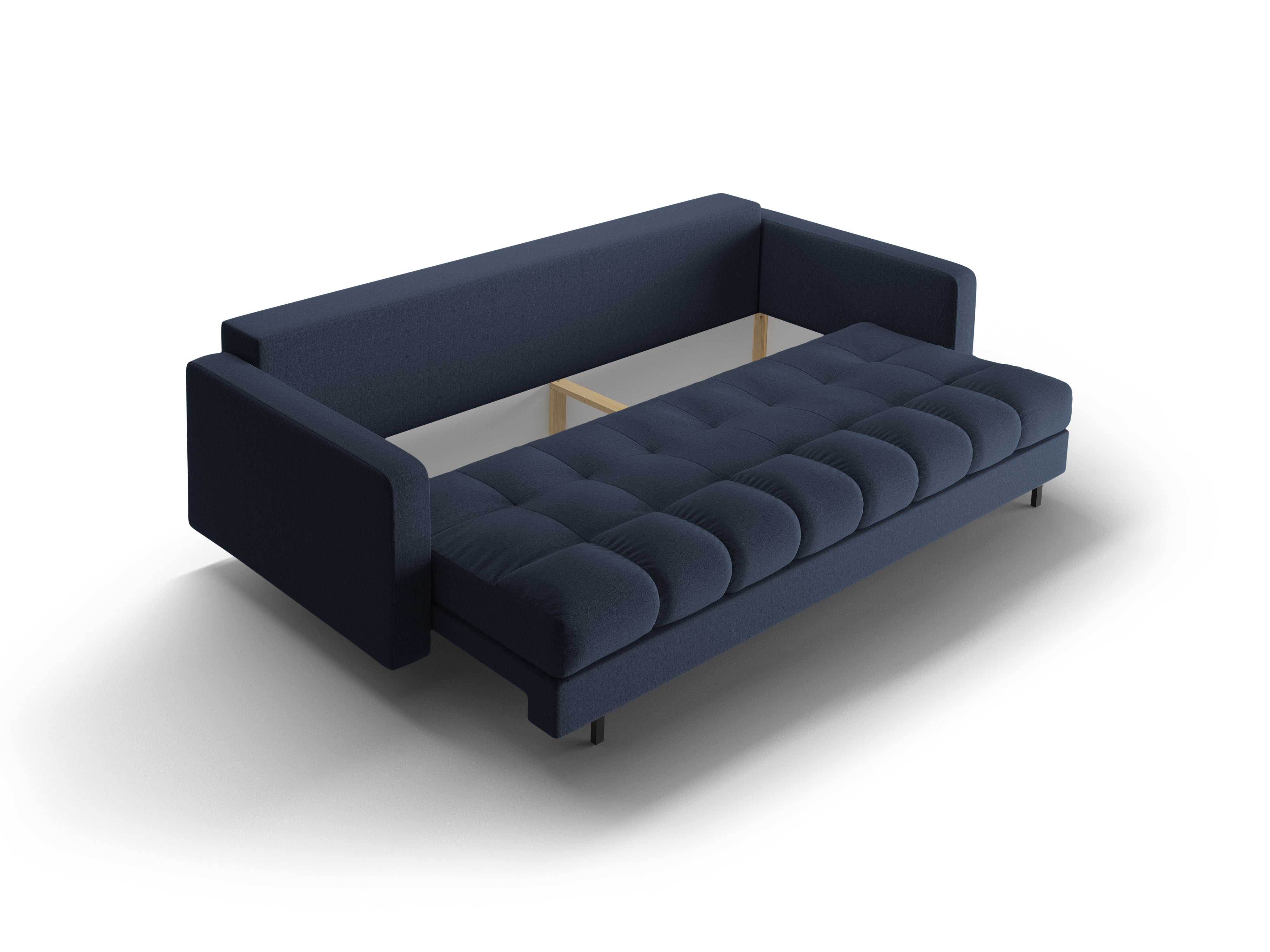 Sofa 3-zits met slaapfunctie BALI donkerblauw met zwarte basis