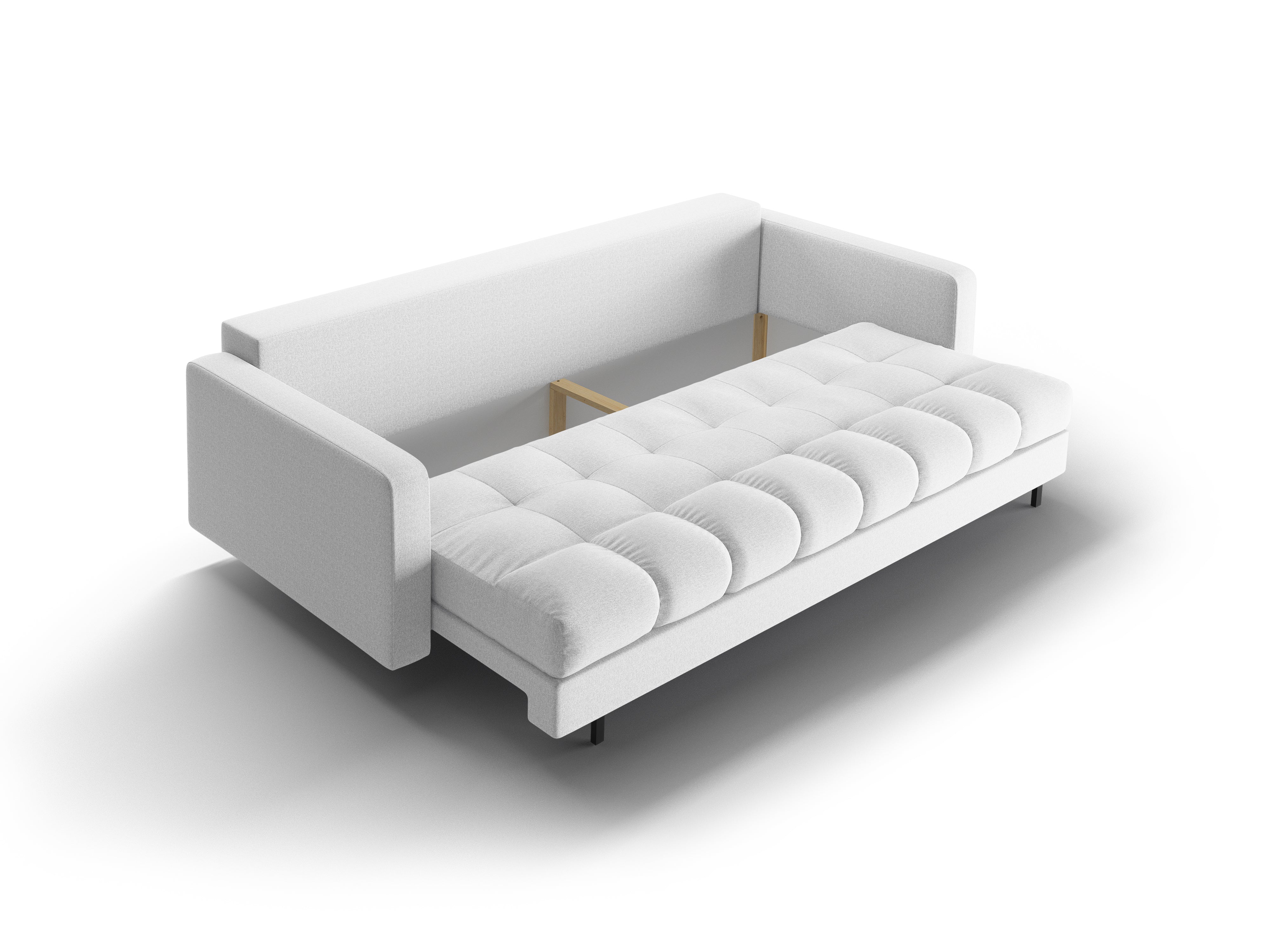 3-Sitzer Sofa mit Schlaffunktion BALI hellgrau mit schwarzem Fuß