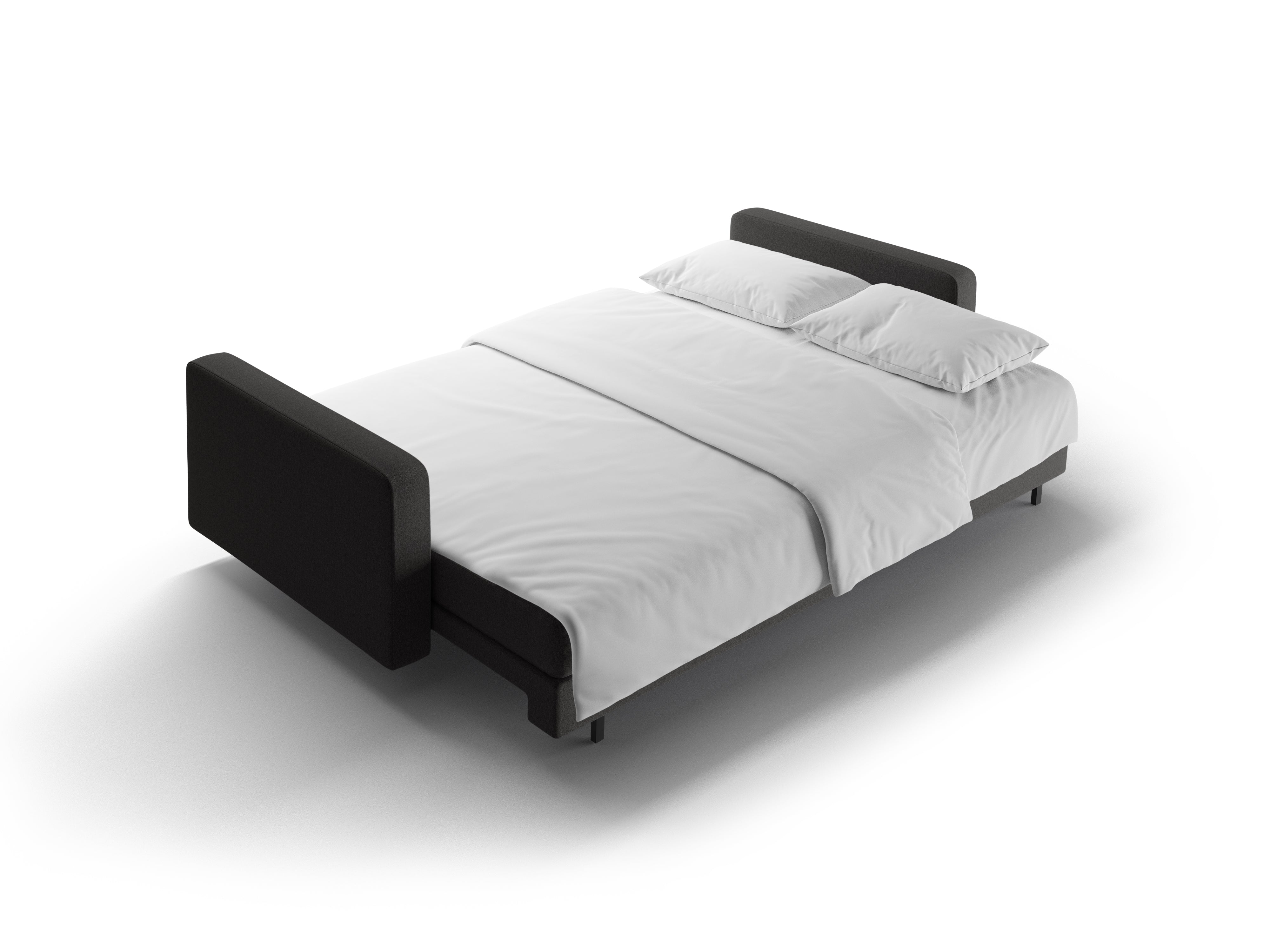 3-Sitzer Sofa mit Schlaffunktion BALI dunkelgrau mit schwarzem Fuß