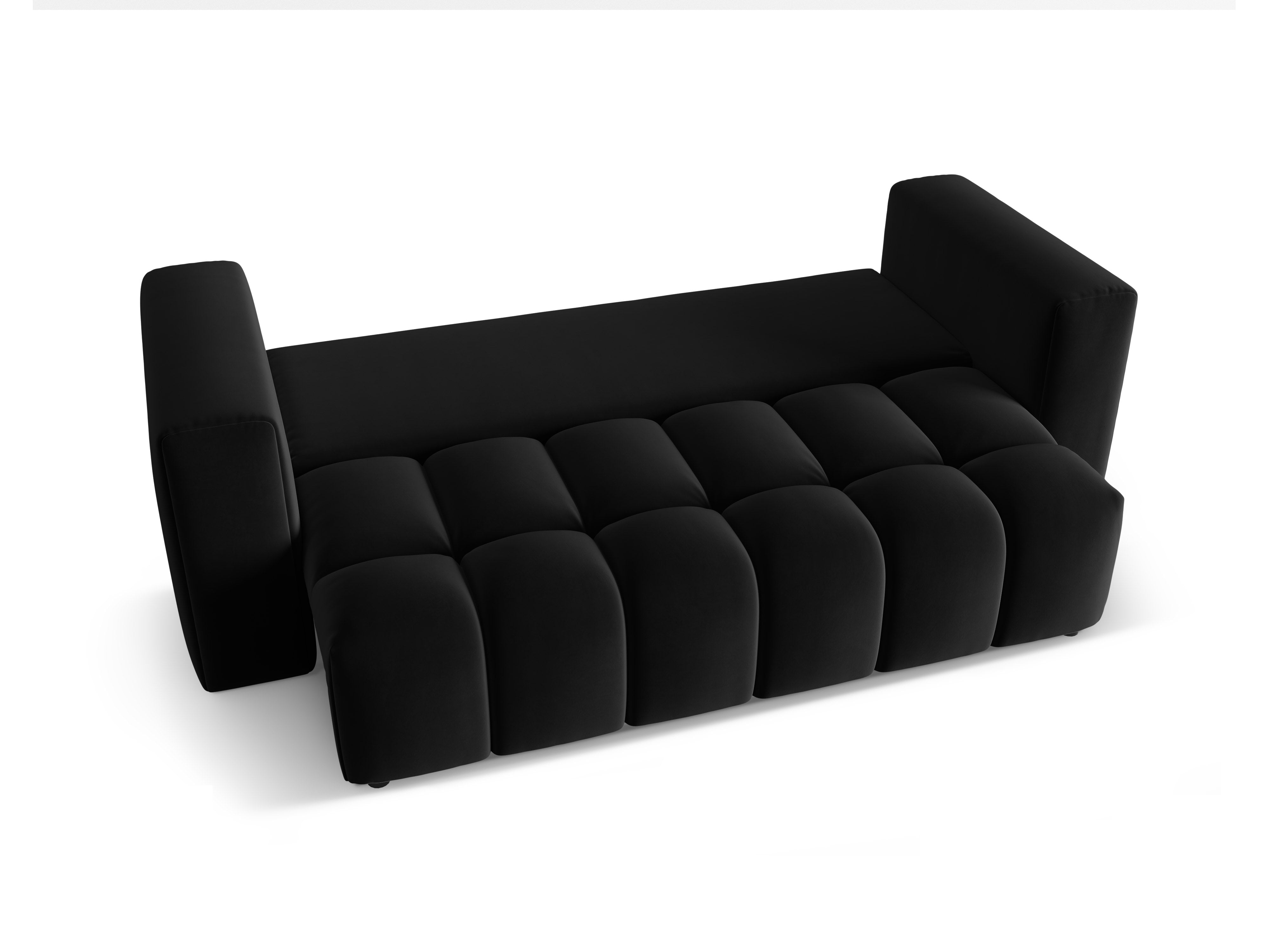 Sofa van fluweel voor 3 personen met slaapfunctie VERONA zwart