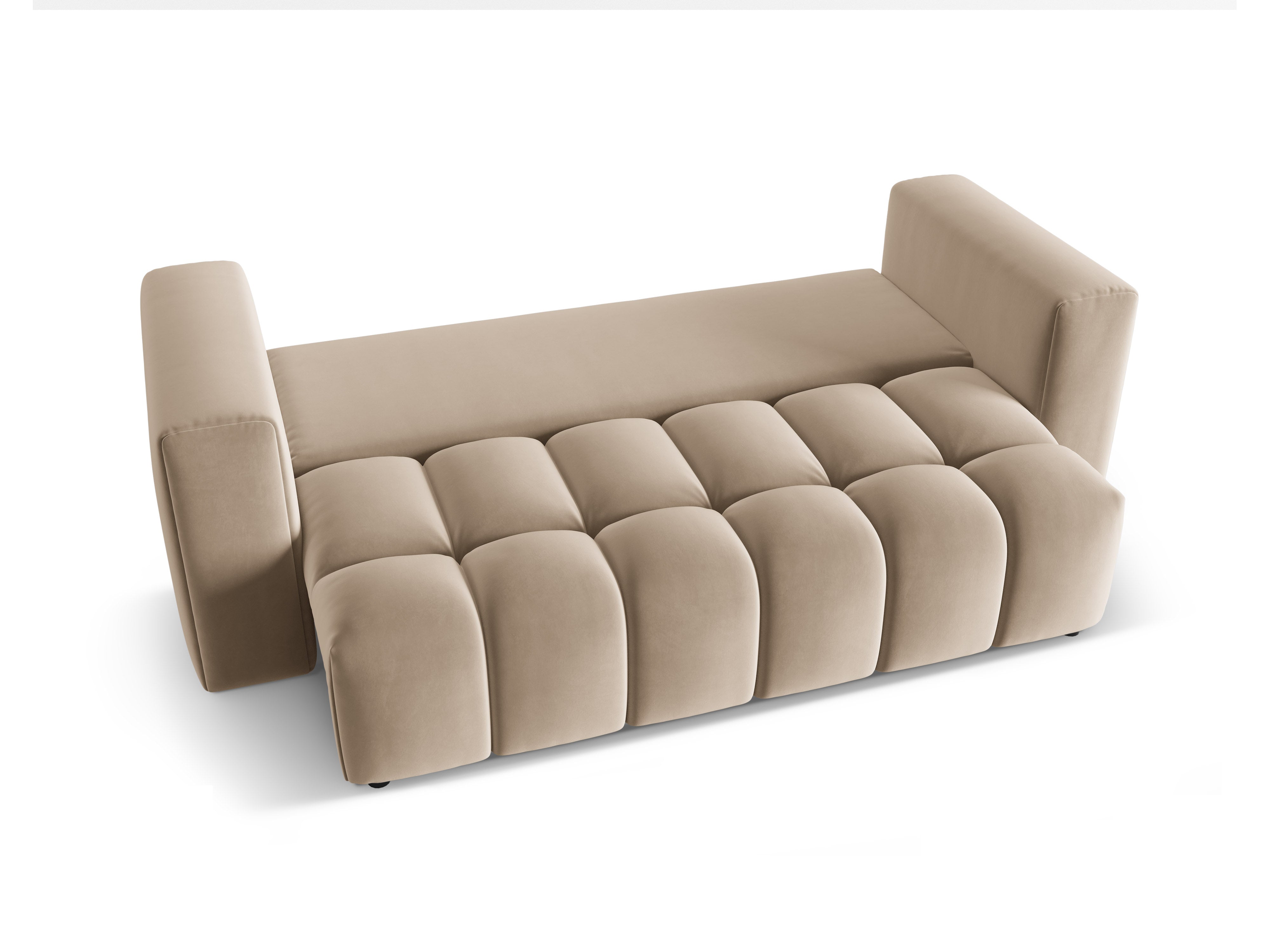 3-sitziges Samtsofa mit Schlaffunktion VERONA sandfarben