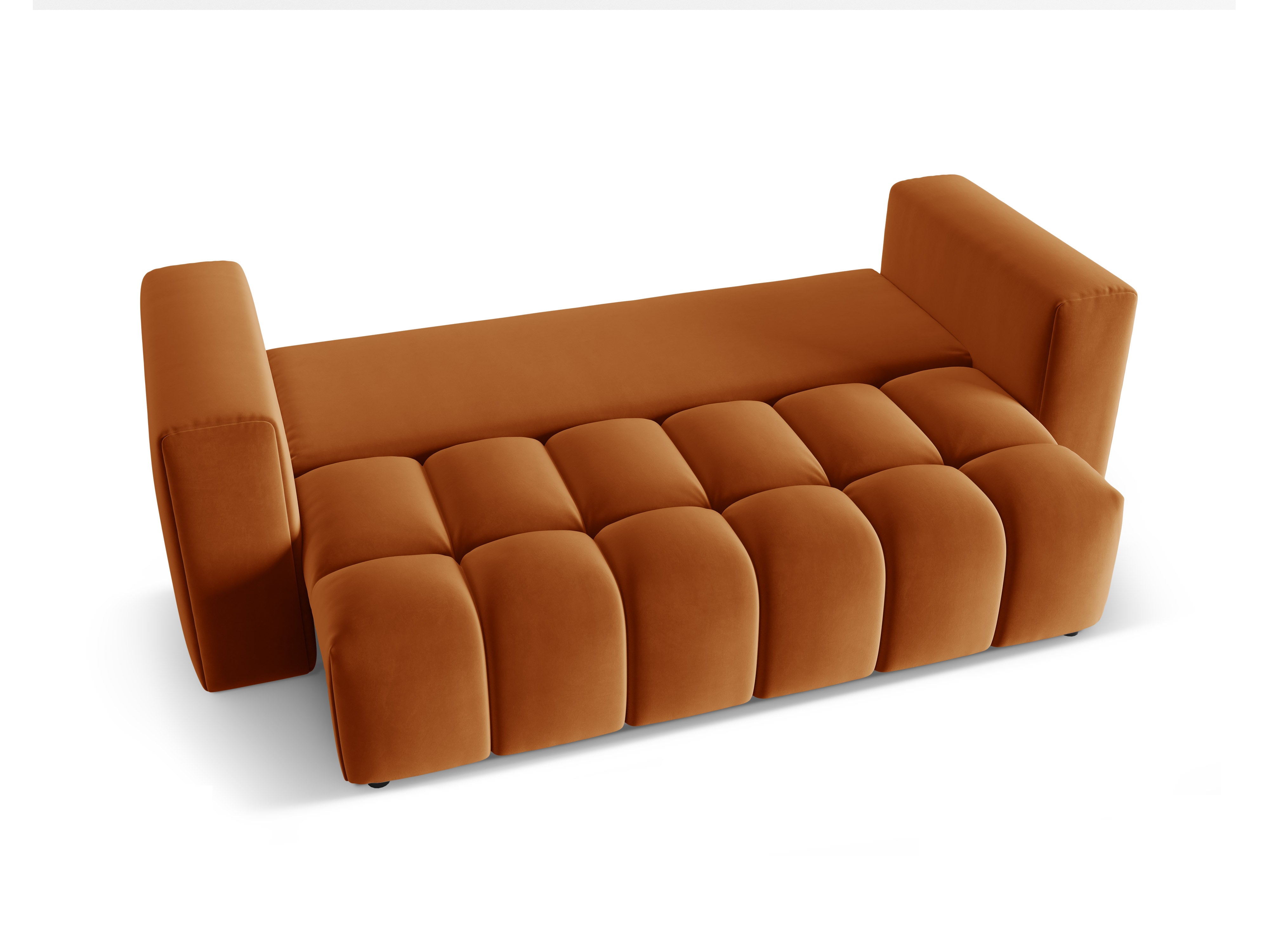 Sofa aksamitna 3-osobowa z funkcją spania VERONA ceglany