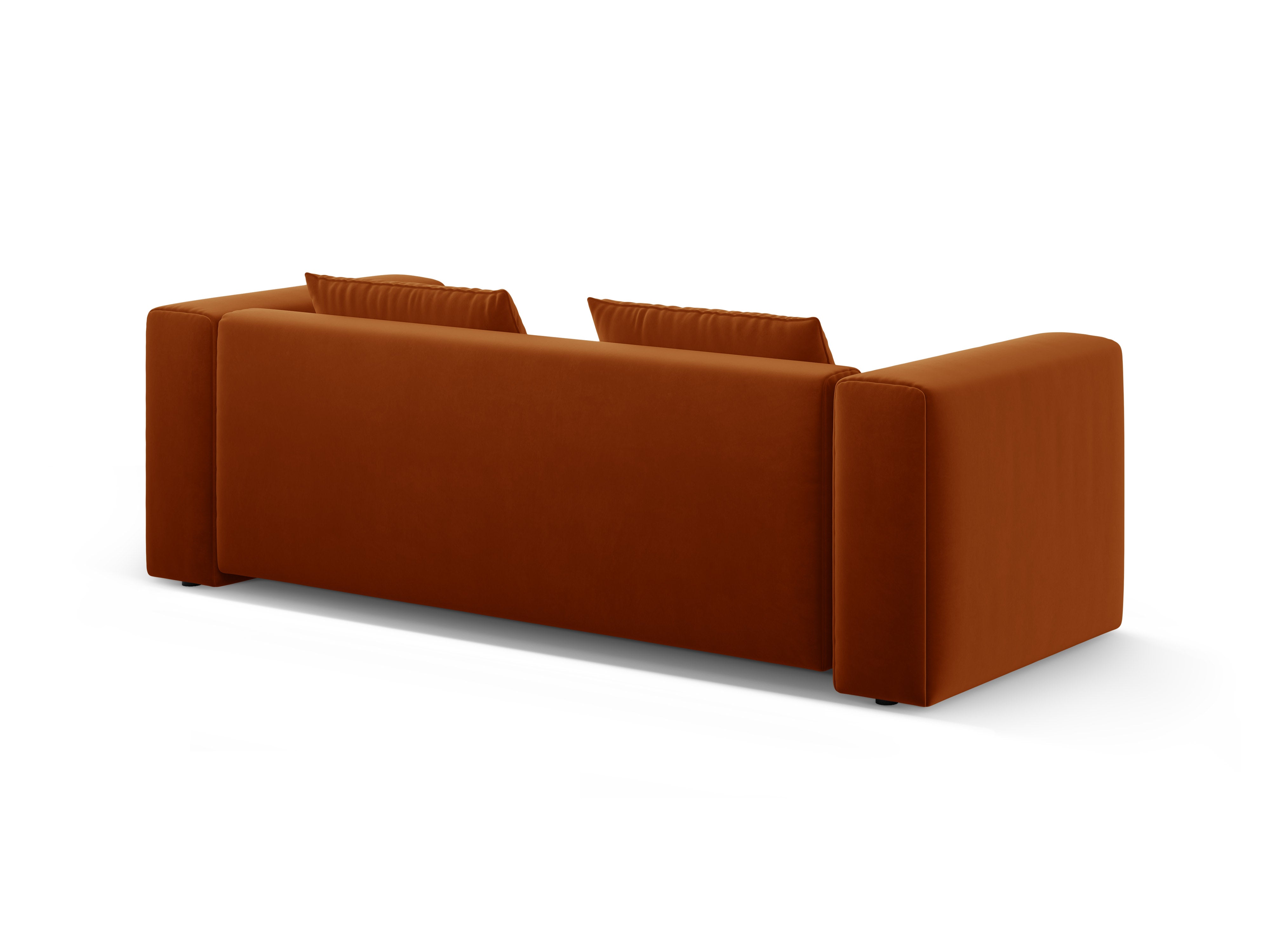 Sofa aksamitna 3-osobowa z funkcją spania VERONA ceglany