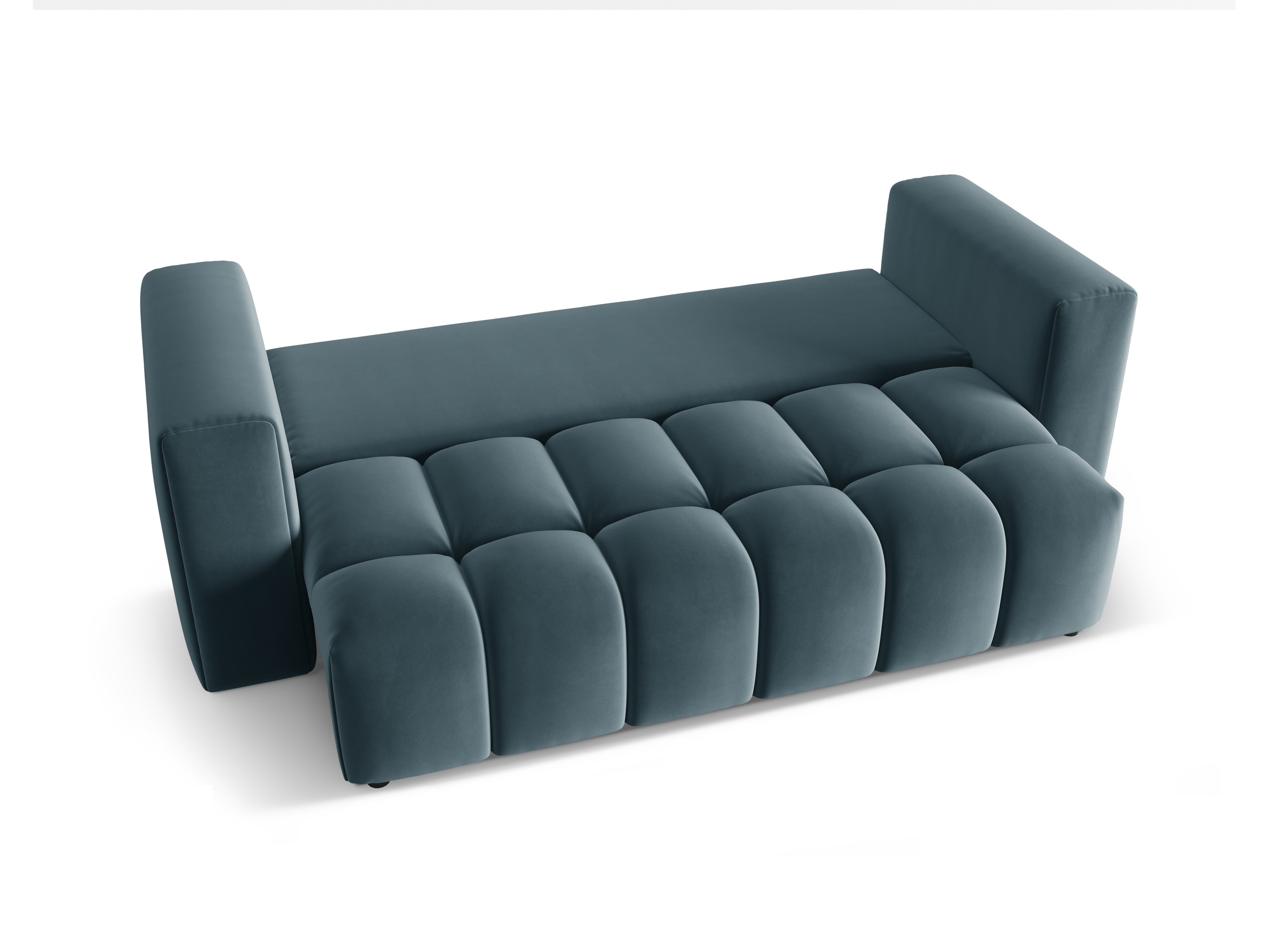 Sofa van fluweel voor 3 personen met slaapfunctie VERONA blauw