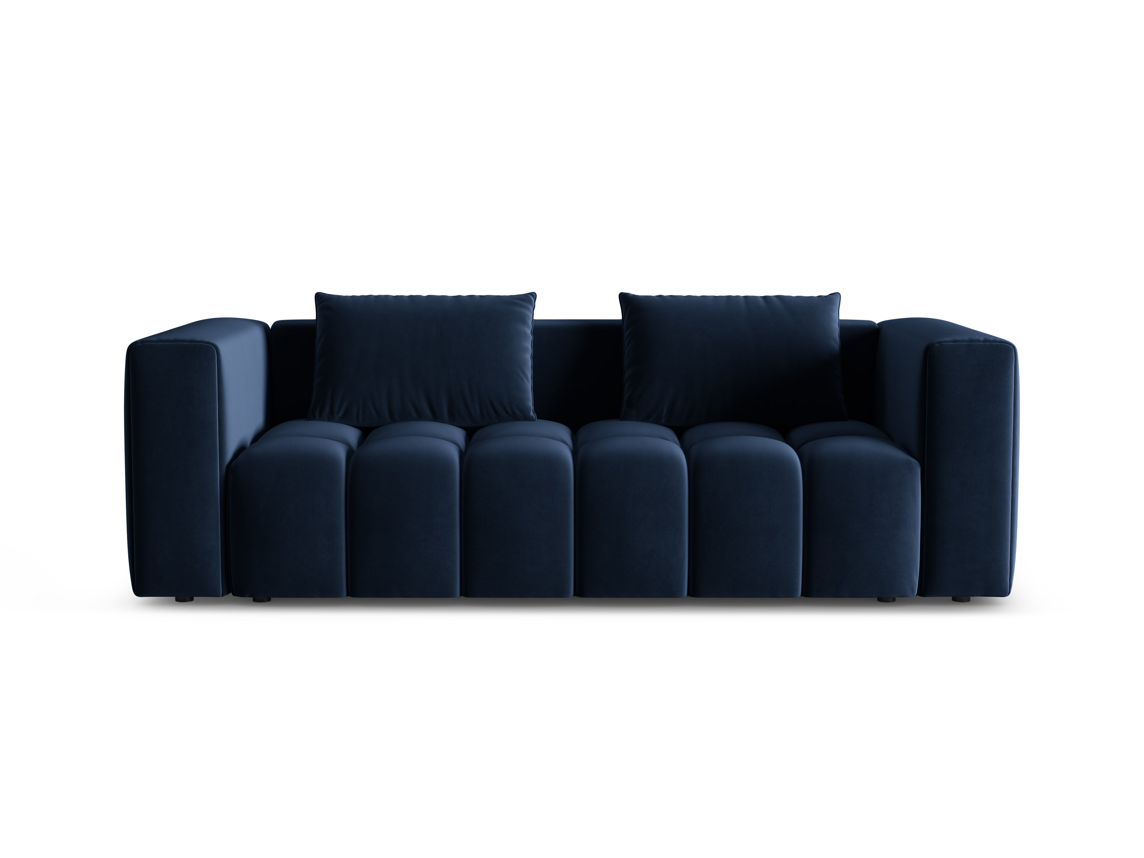 Sofa aksamitna 3-osobowa z funkcją spania VERONA królewski niebieski – Cosmopolitan Design