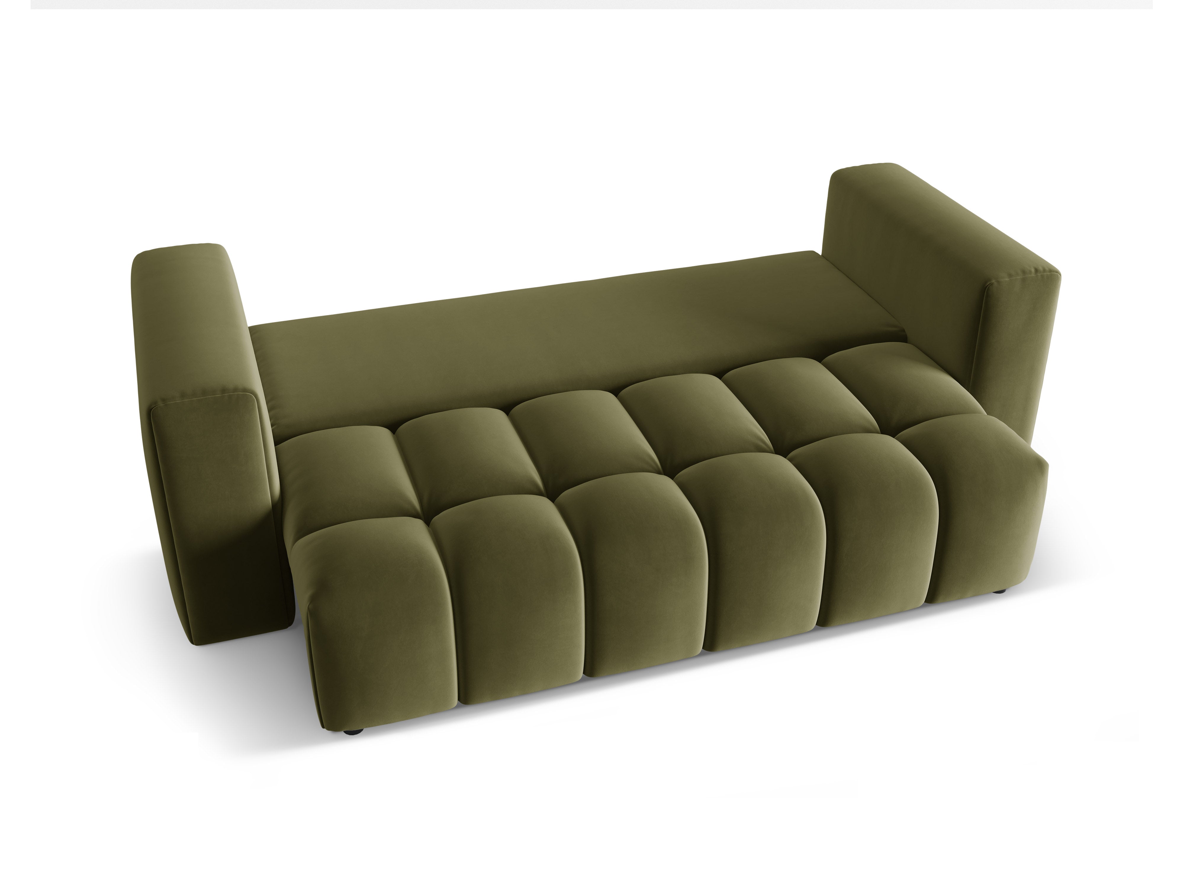 Sofa van fluweel voor 3 personen met slaapfunctie VERONA lichtgroen