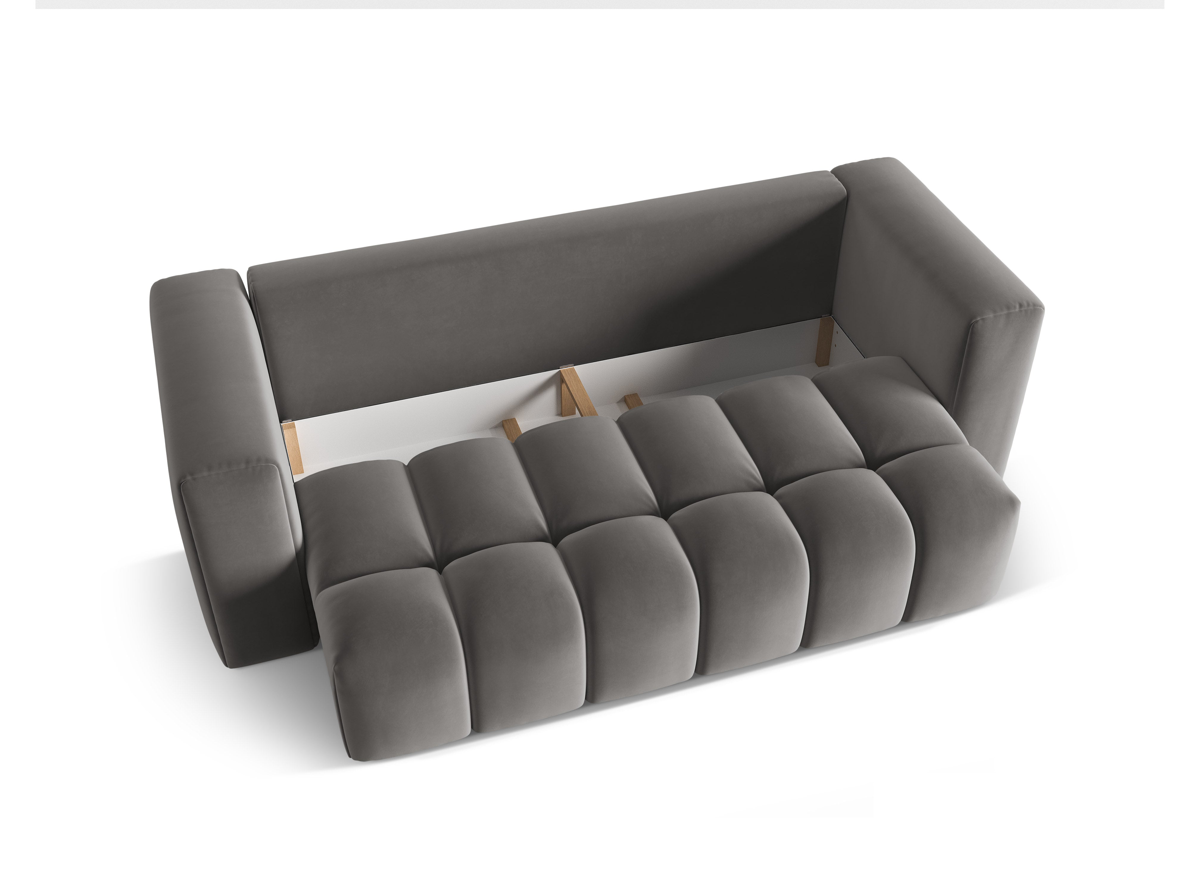 Sofa aksamitna 3-osobowa z funkcją spania VERONA szary – Cosmopolitan Design