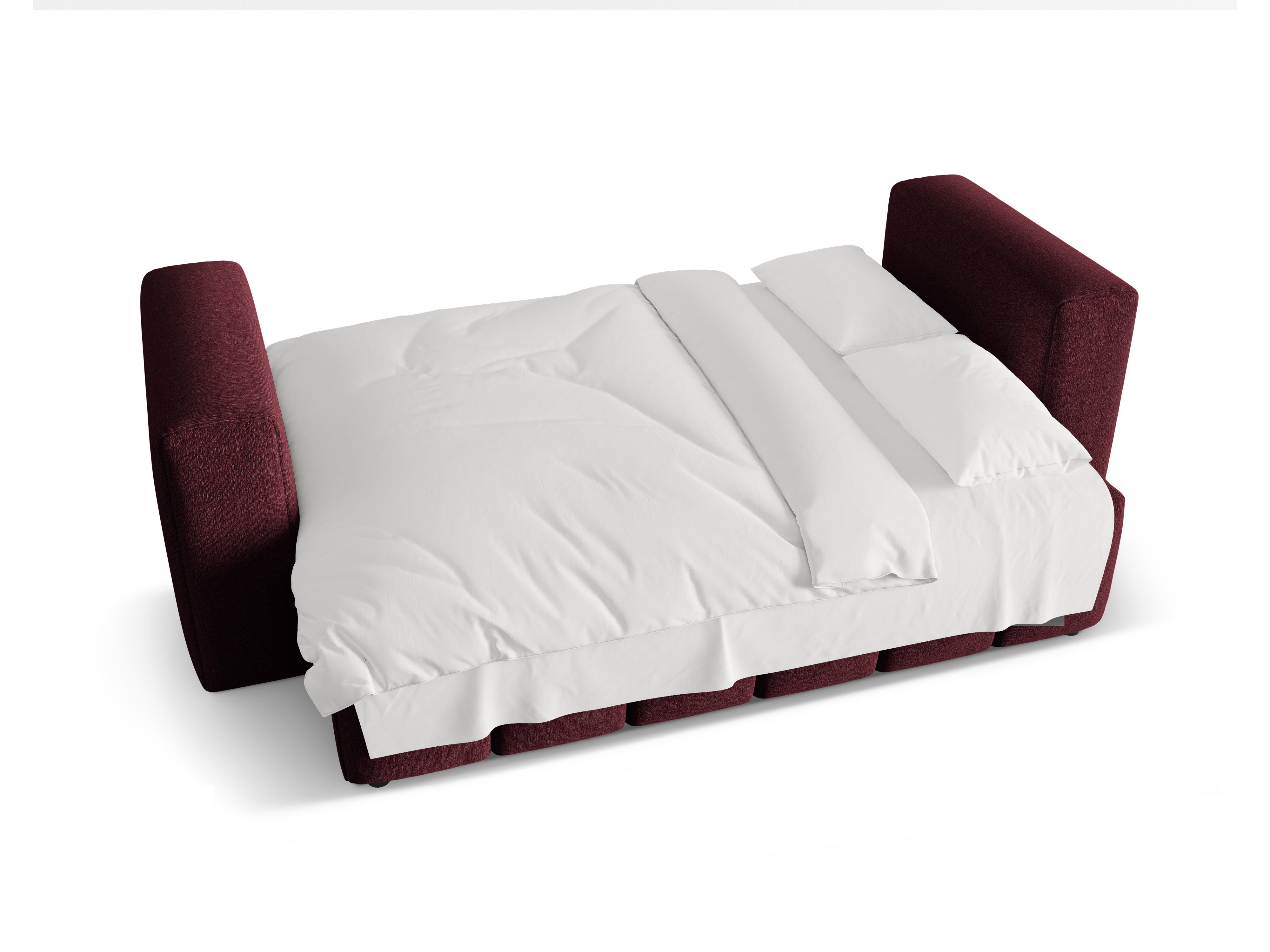 Sofa 3-osobowa z funkcją spania VERONA burgundowy – Cosmopolitan Design