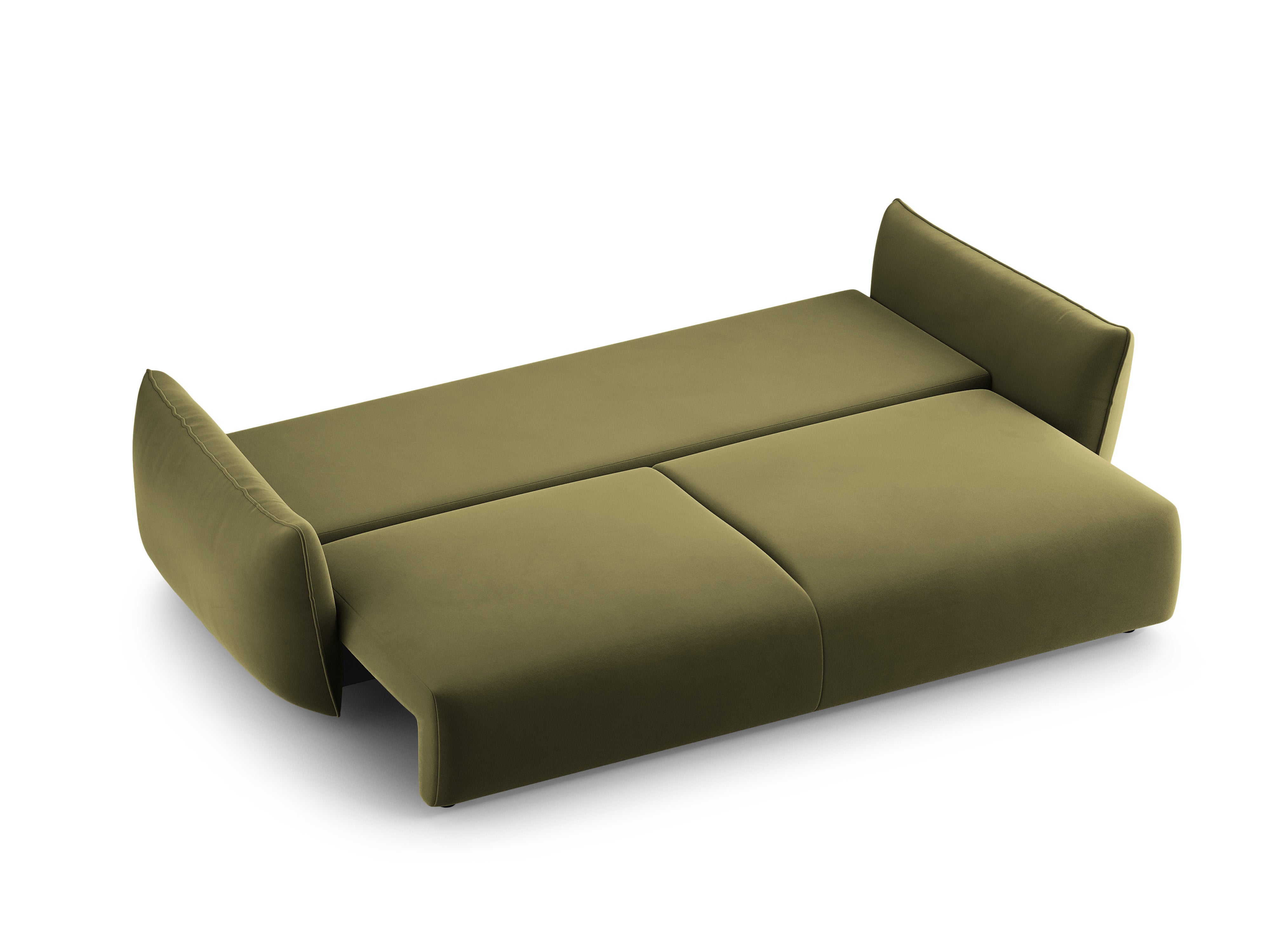 Samtsofa mit Schlaffunktion MATERA oliv