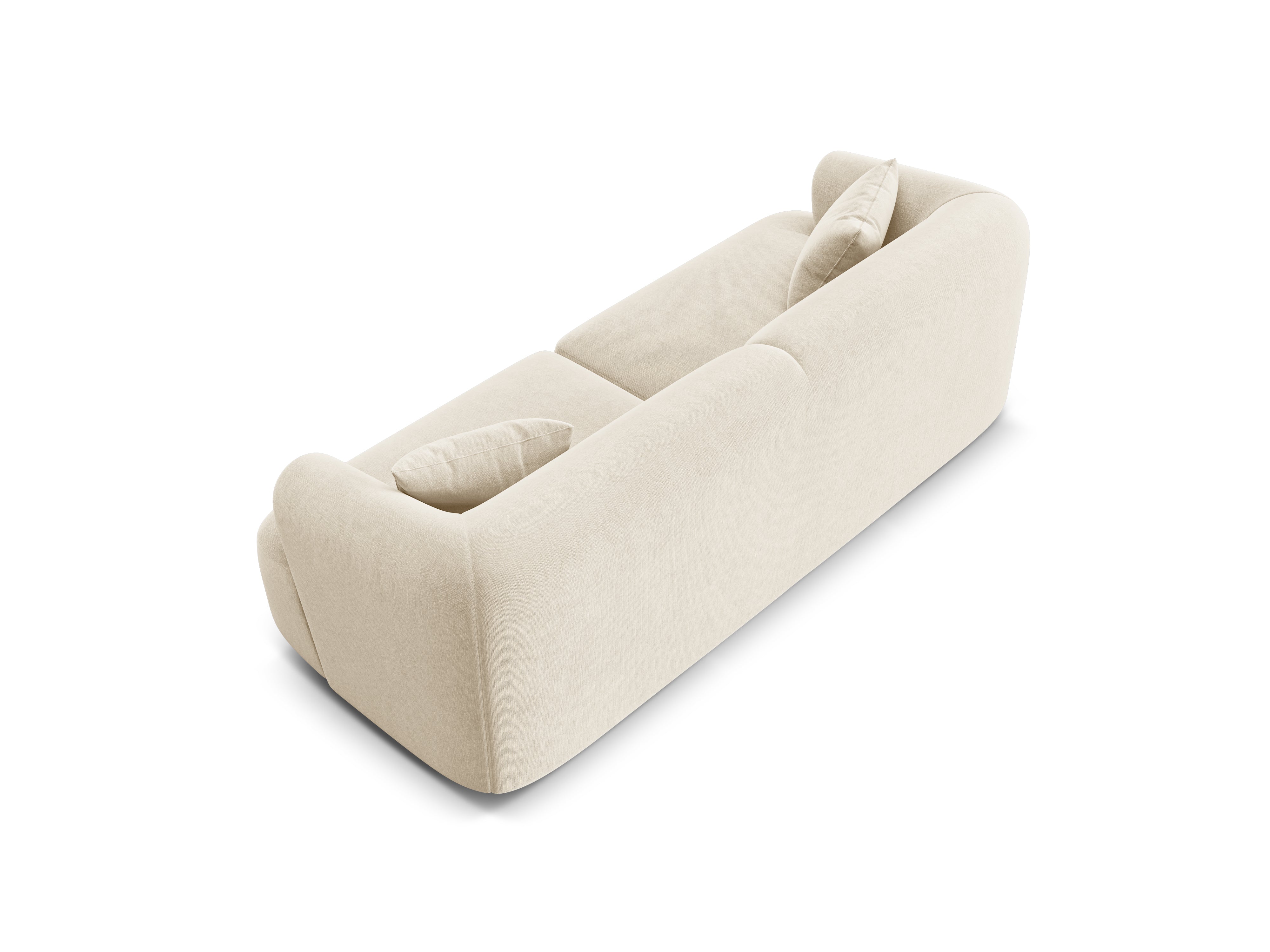 Sofa aus Samt 3-sitzig CAMPI hellbeige