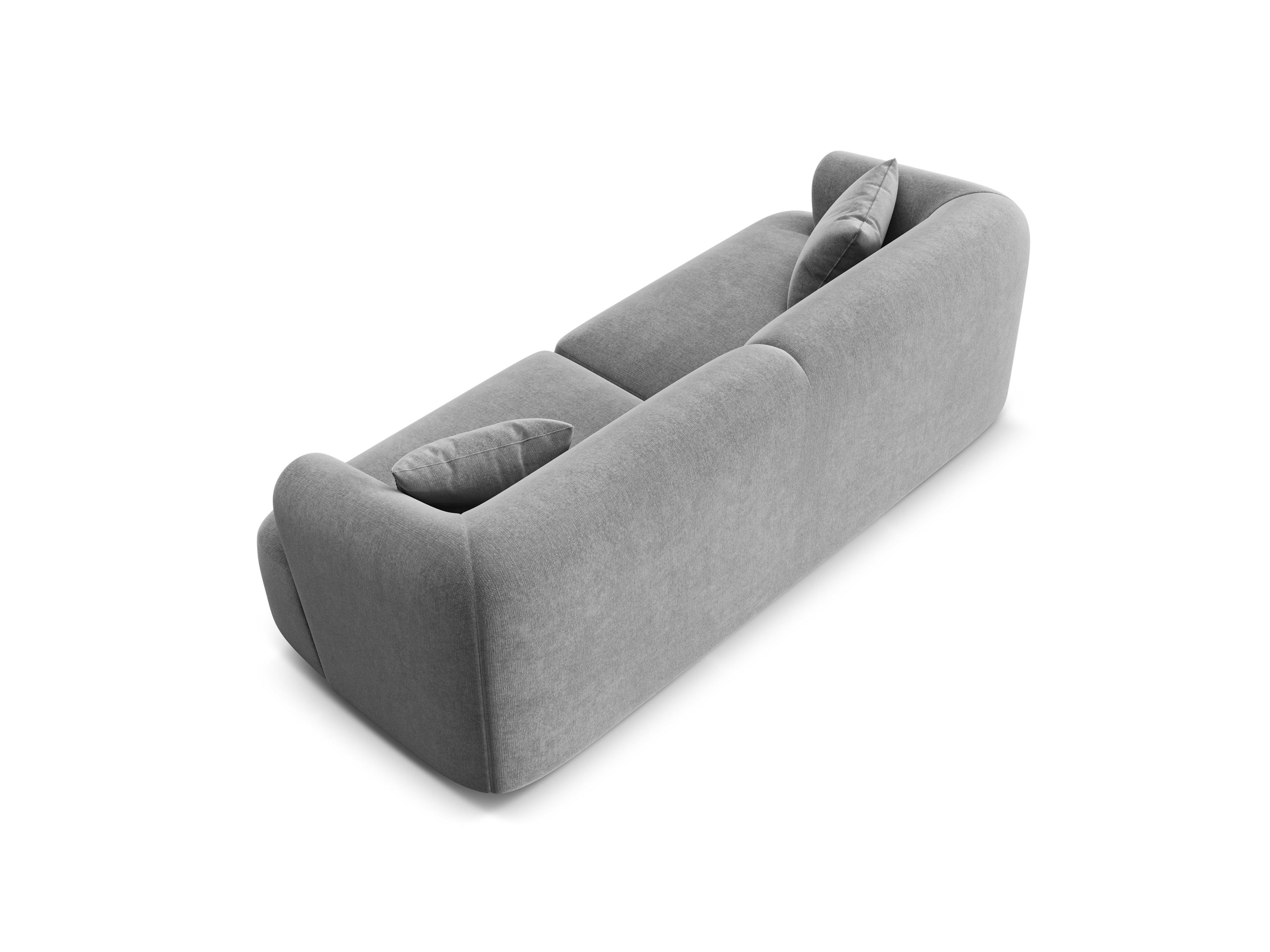 Gray 3-Seater Velvet Sofa CAMPI