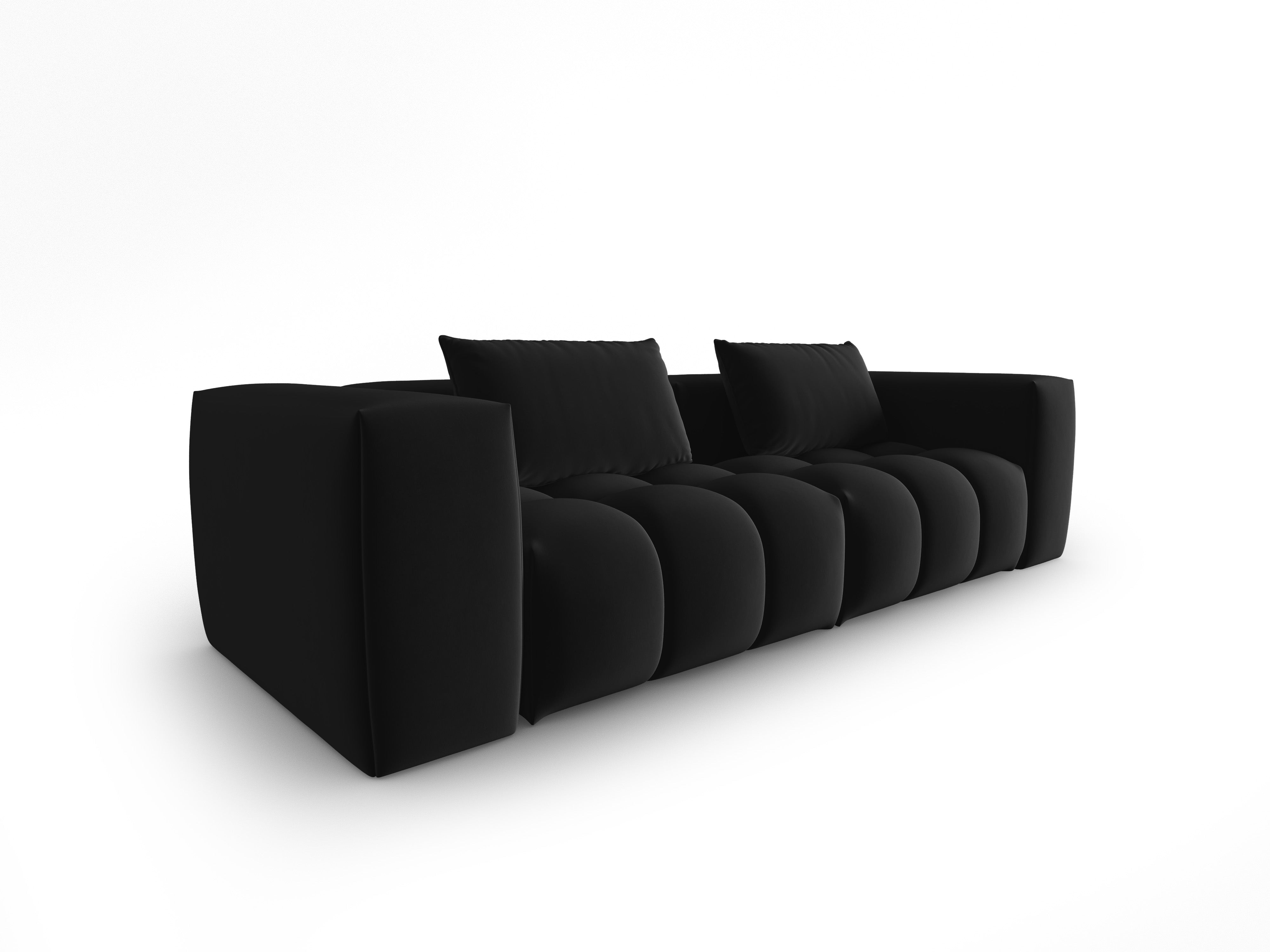 Sofa aus Samt 3-sitzig VERONA schwarz