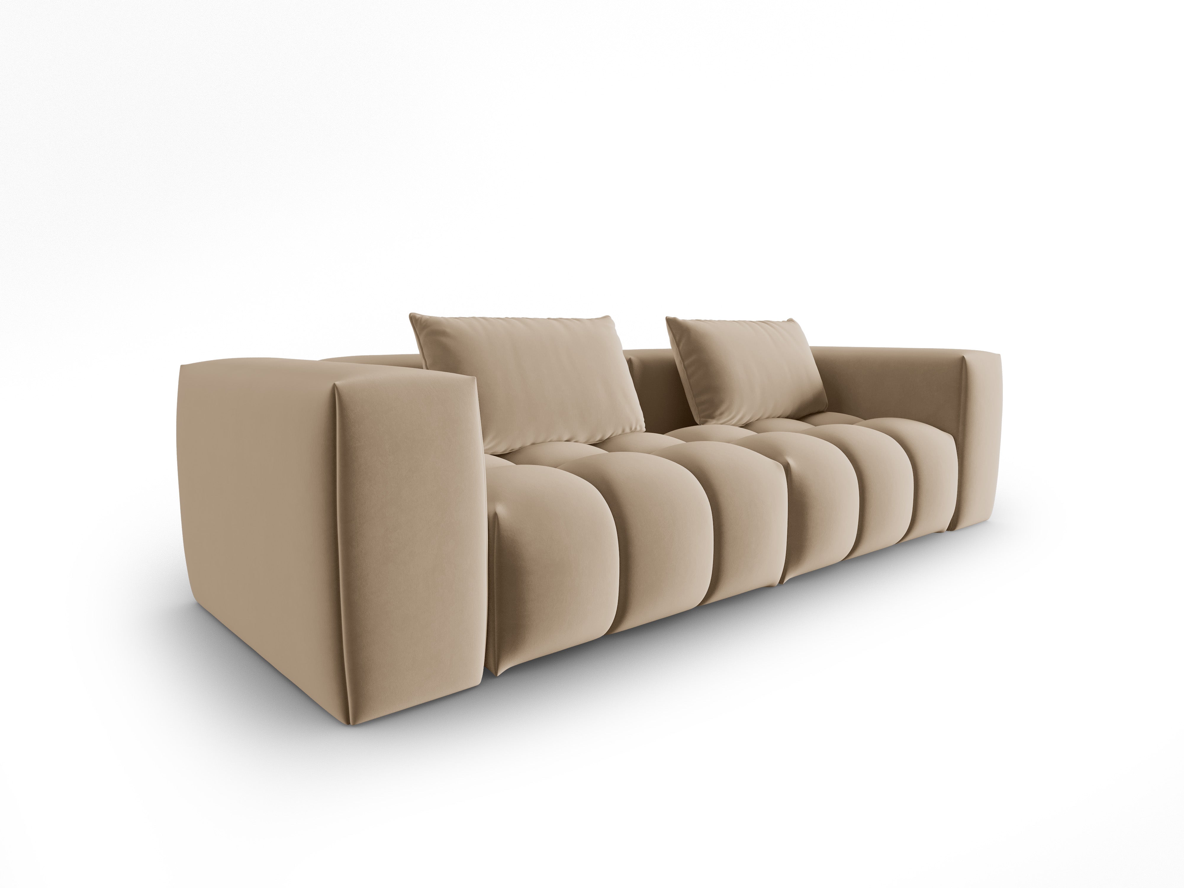 Sofa aus Samt 3-sitzig VERONA sandfarben