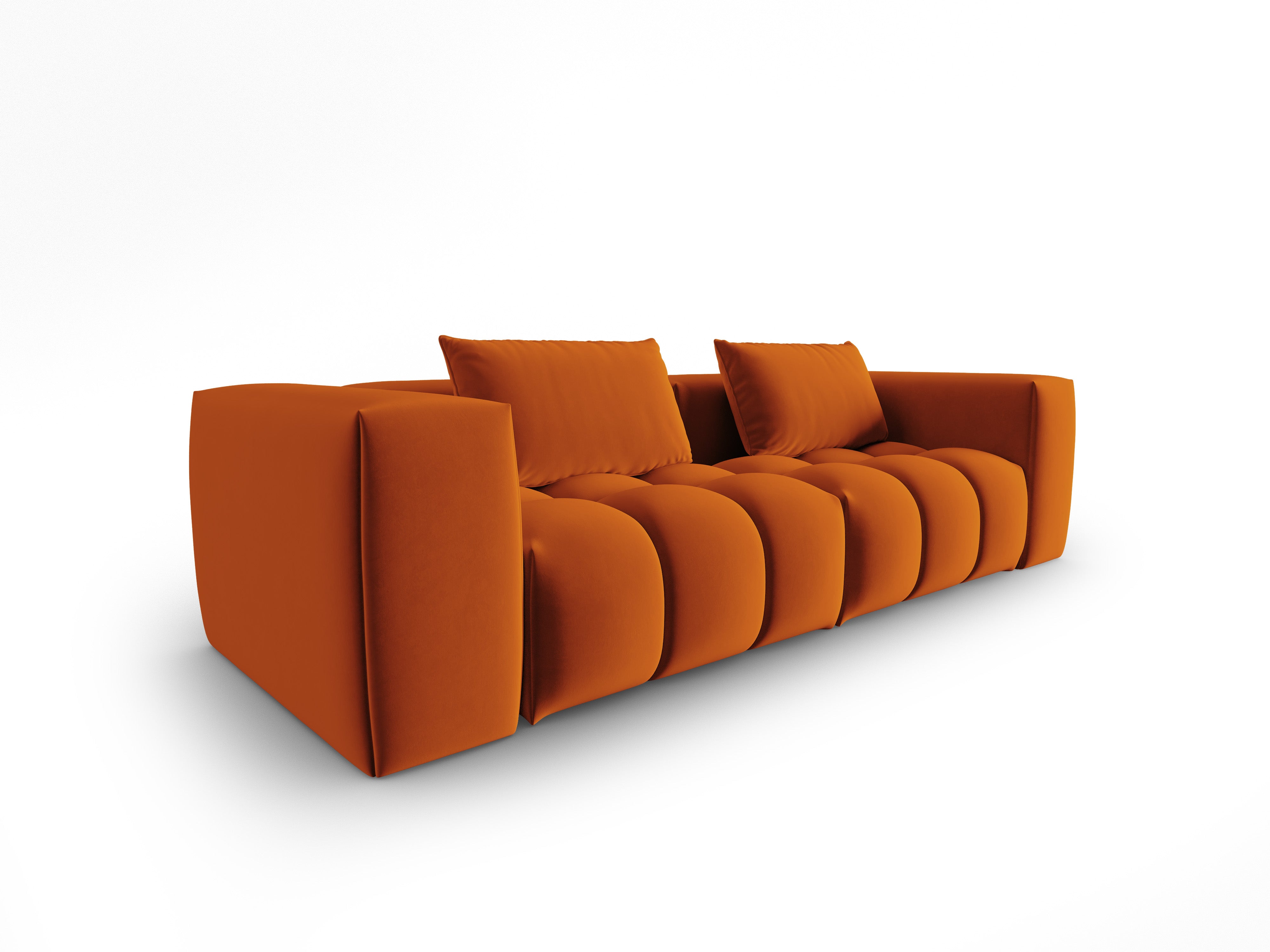 Sofa aus Samt 3-sitzig VERONA ziegelrot