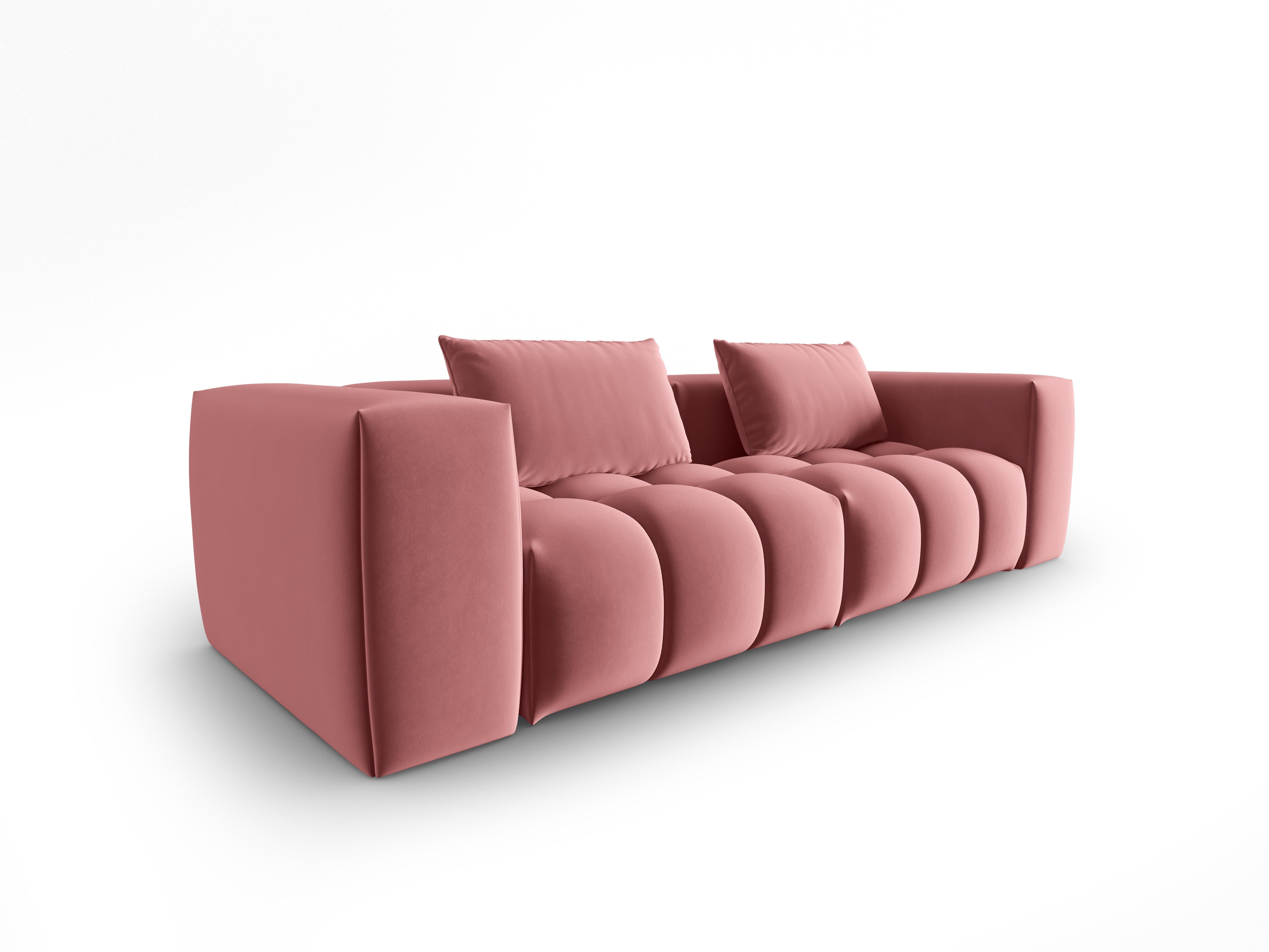 Sofa aus Samt 3-sitzig VERONA flamingorosa
