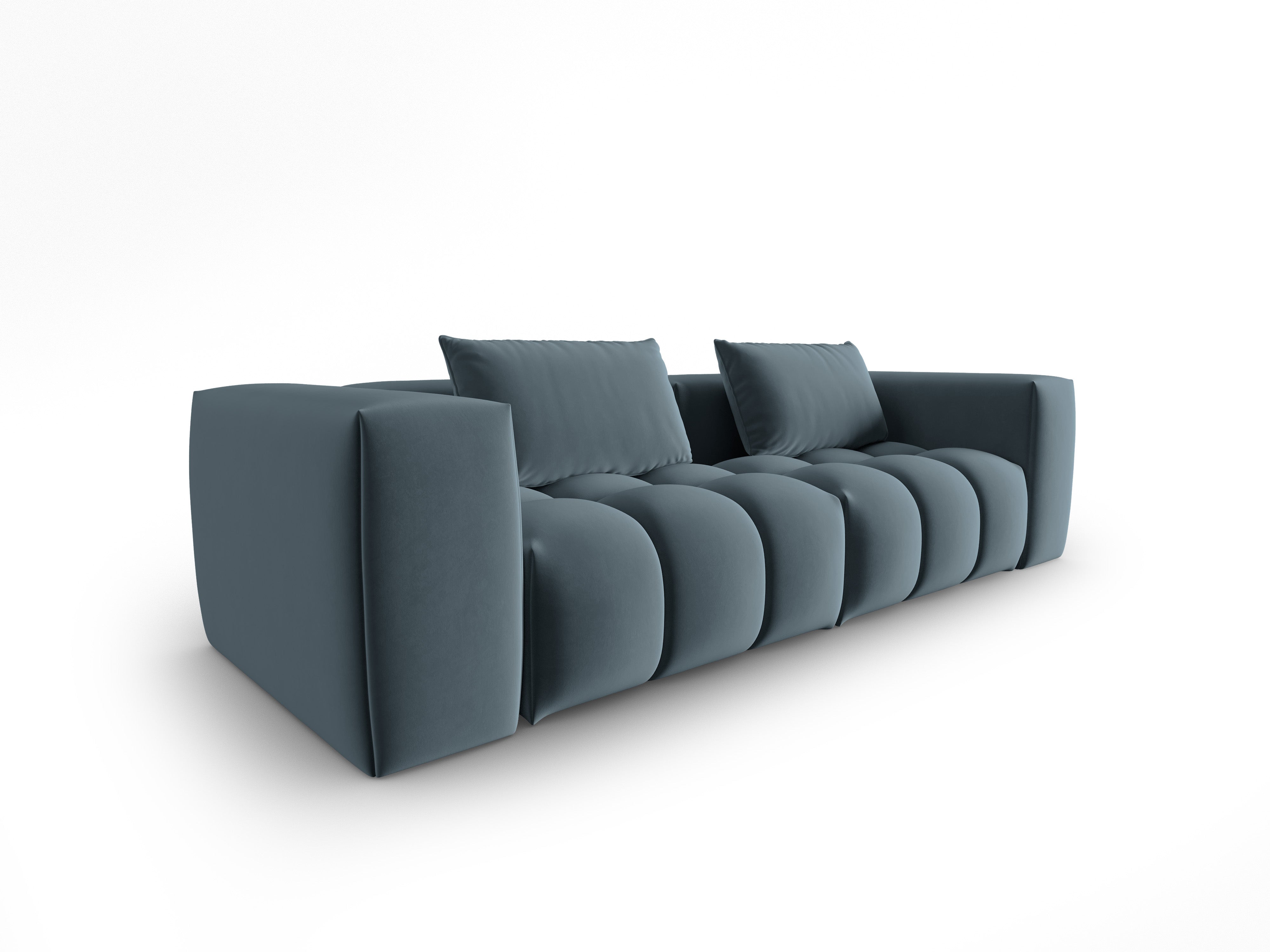Sofa aus Samt 3-sitzig VERONA blau