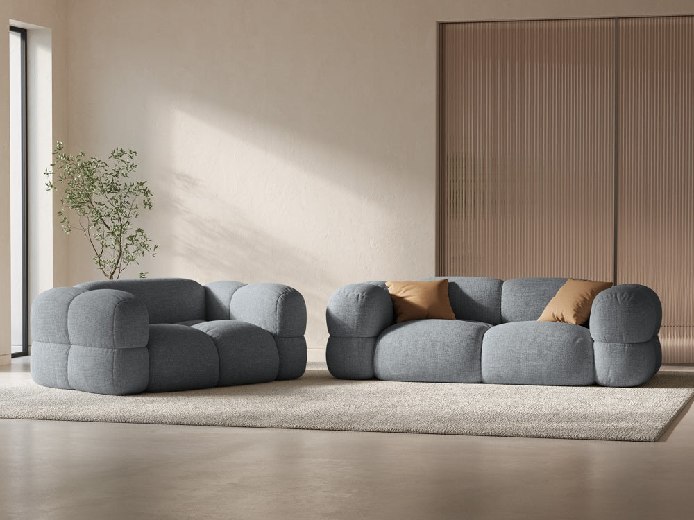 Sofa 3-Sitzer LORETTO grau-blau