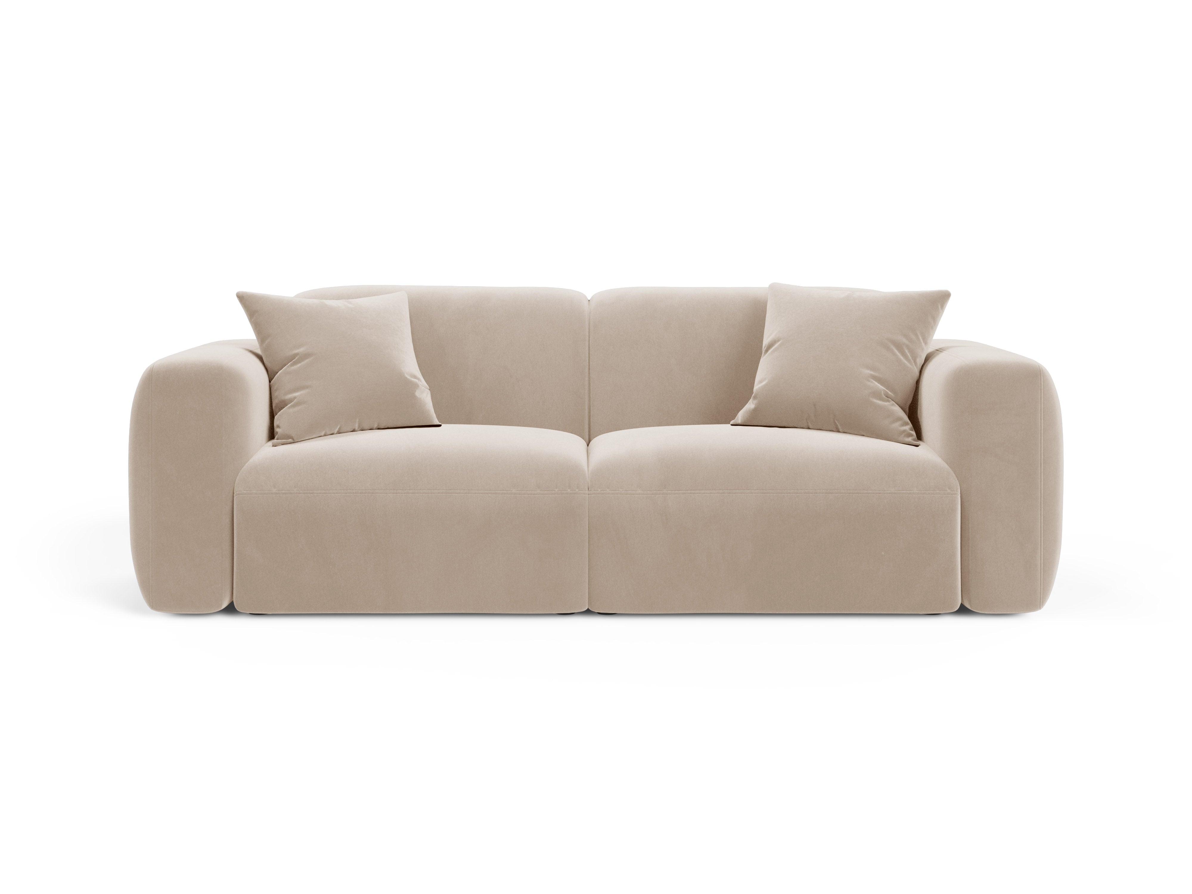 Sofa aus Samt 3-sitzig STRINO beige
