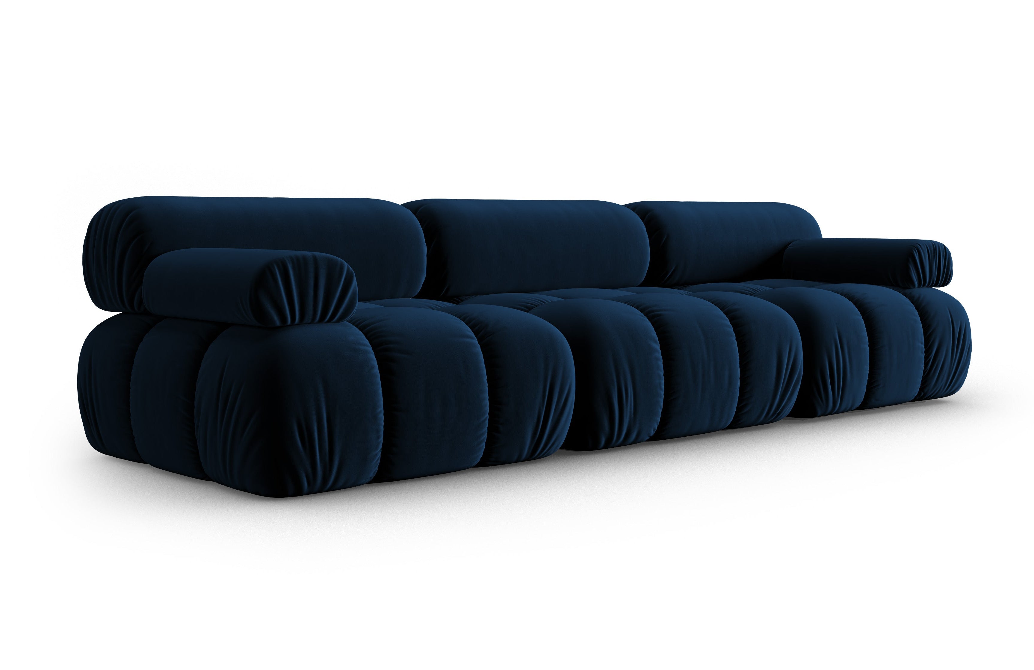 CORTINA Royal Blue Velvet 3-Seater Sofa